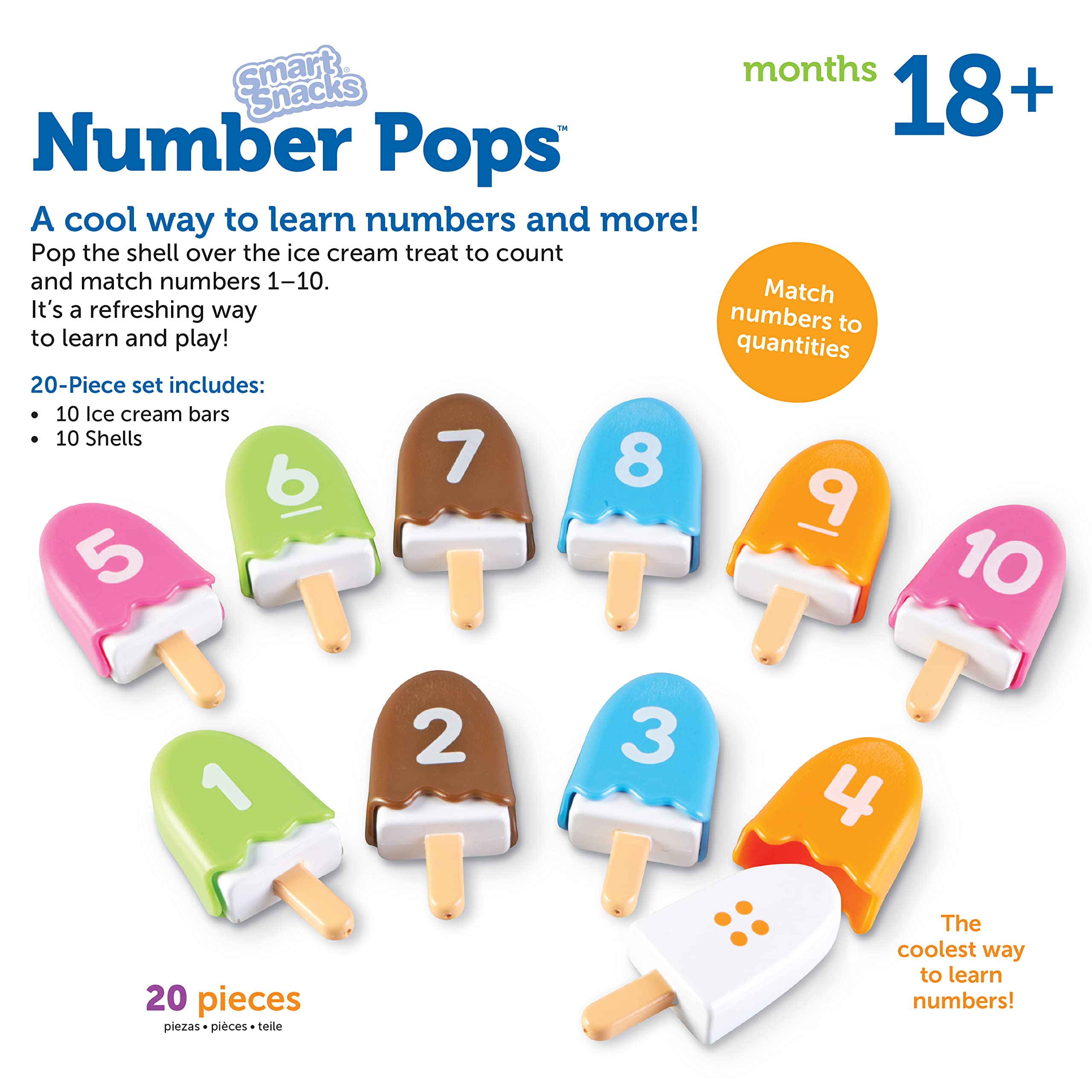 Foto 7 pulgar | Toy Learning Resources Smart Snacks Number Pops, 20 Unidades - Venta Internacional.