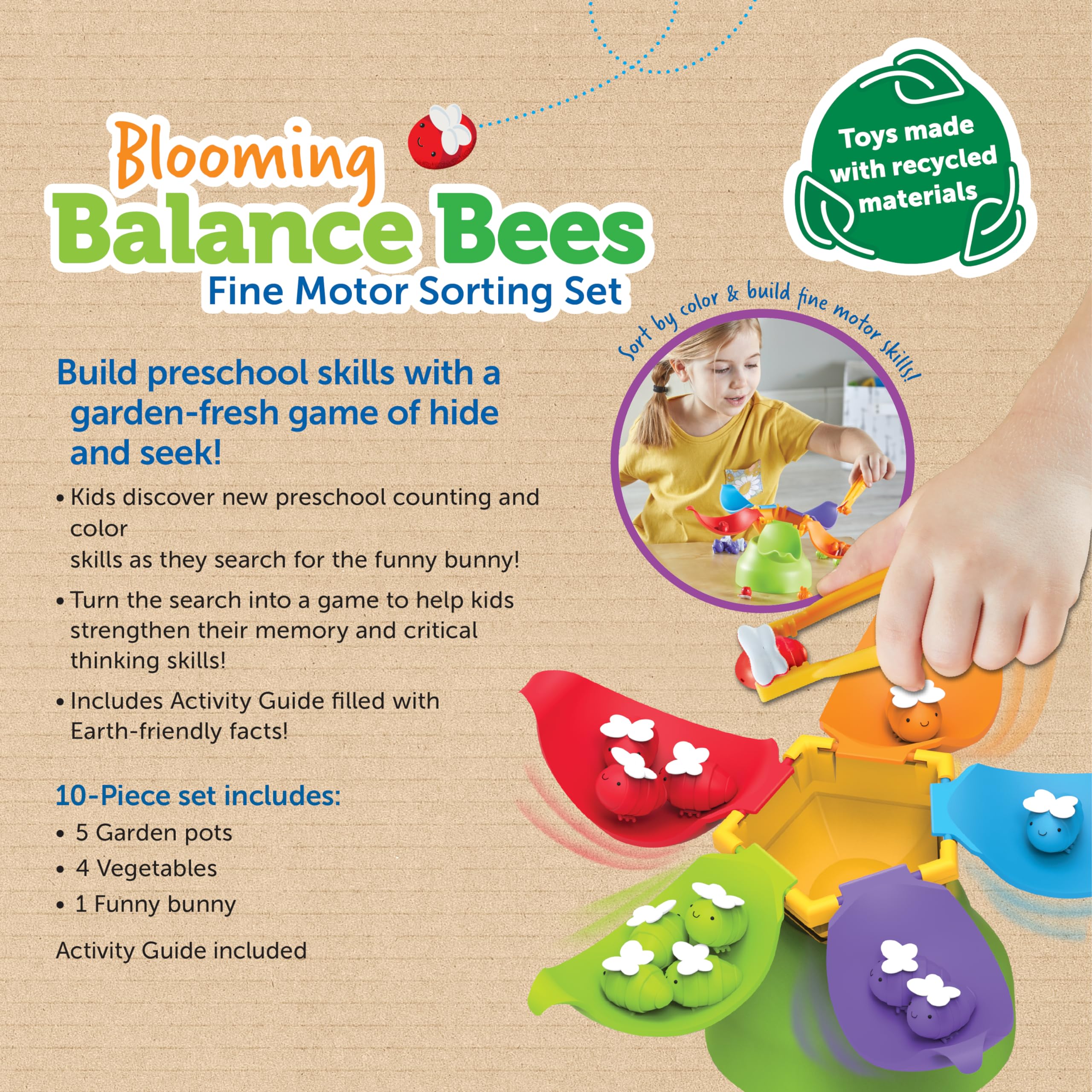 Foto 7 pulgar | Set De Motricidad Fina Blooming Balance Bees De Toy Learning Resources - Venta Internacional.
