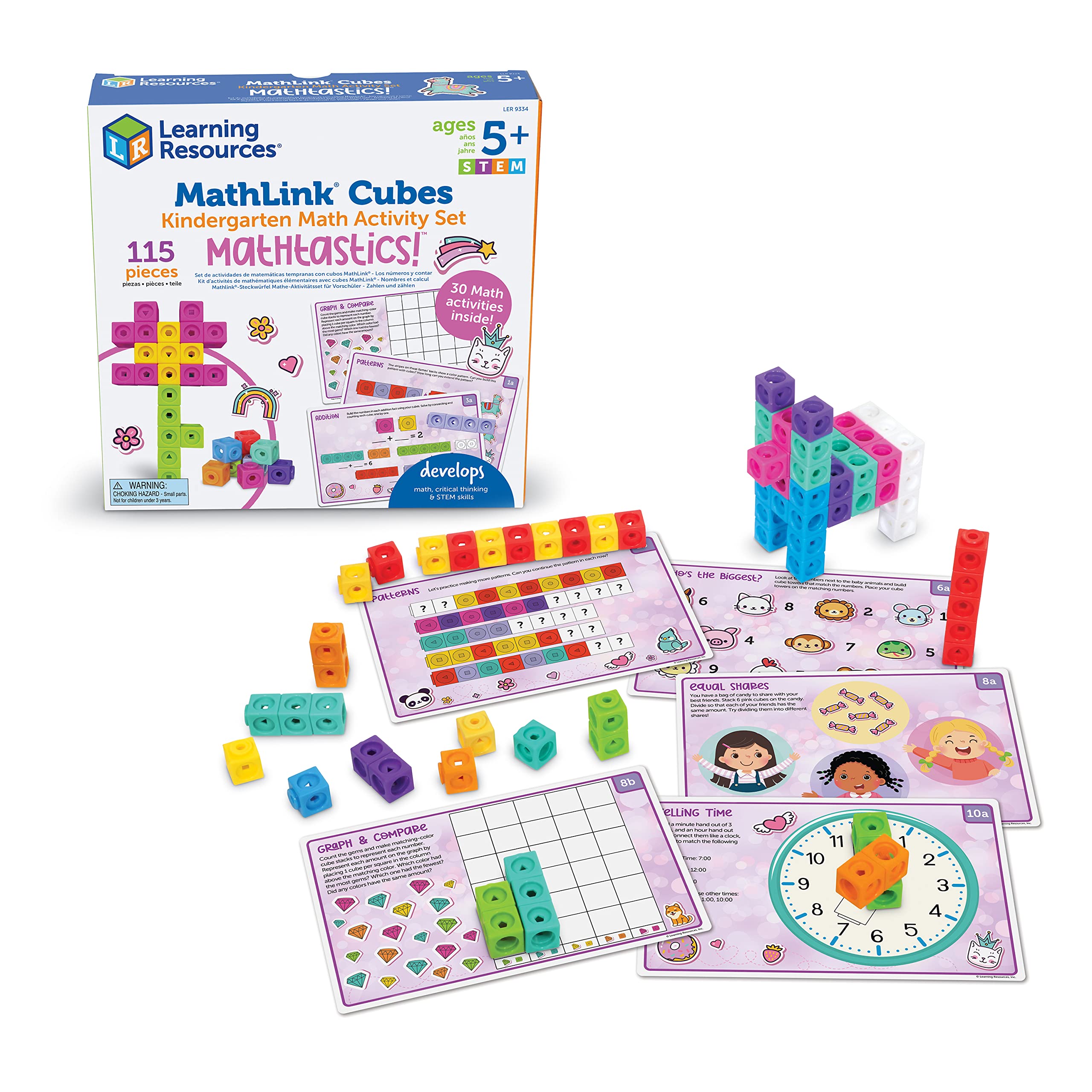 Conjunto De Actividades Matemáticas Mathlink Cubes Para Jardín De Infantes | Mathtastics - Venta Internacional.