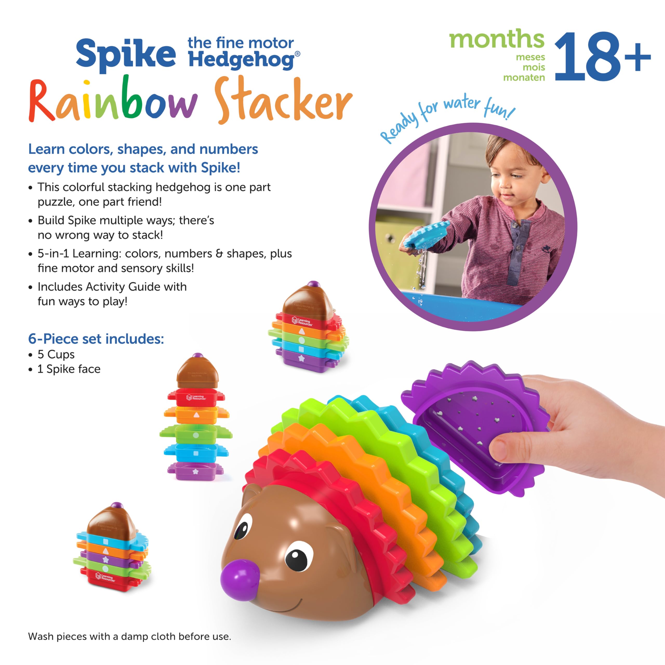 Foto 7 pulgar | Recursos De Aprendizaje Para Apilar Y Contar Juguetes Spike Hedgehog - Venta Internacional.