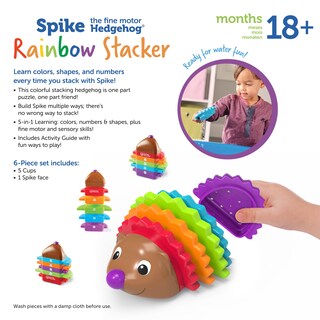 Foto 6 | Recursos De Aprendizaje Para Apilar Y Contar Juguetes Spike Hedgehog - Venta Internacional.