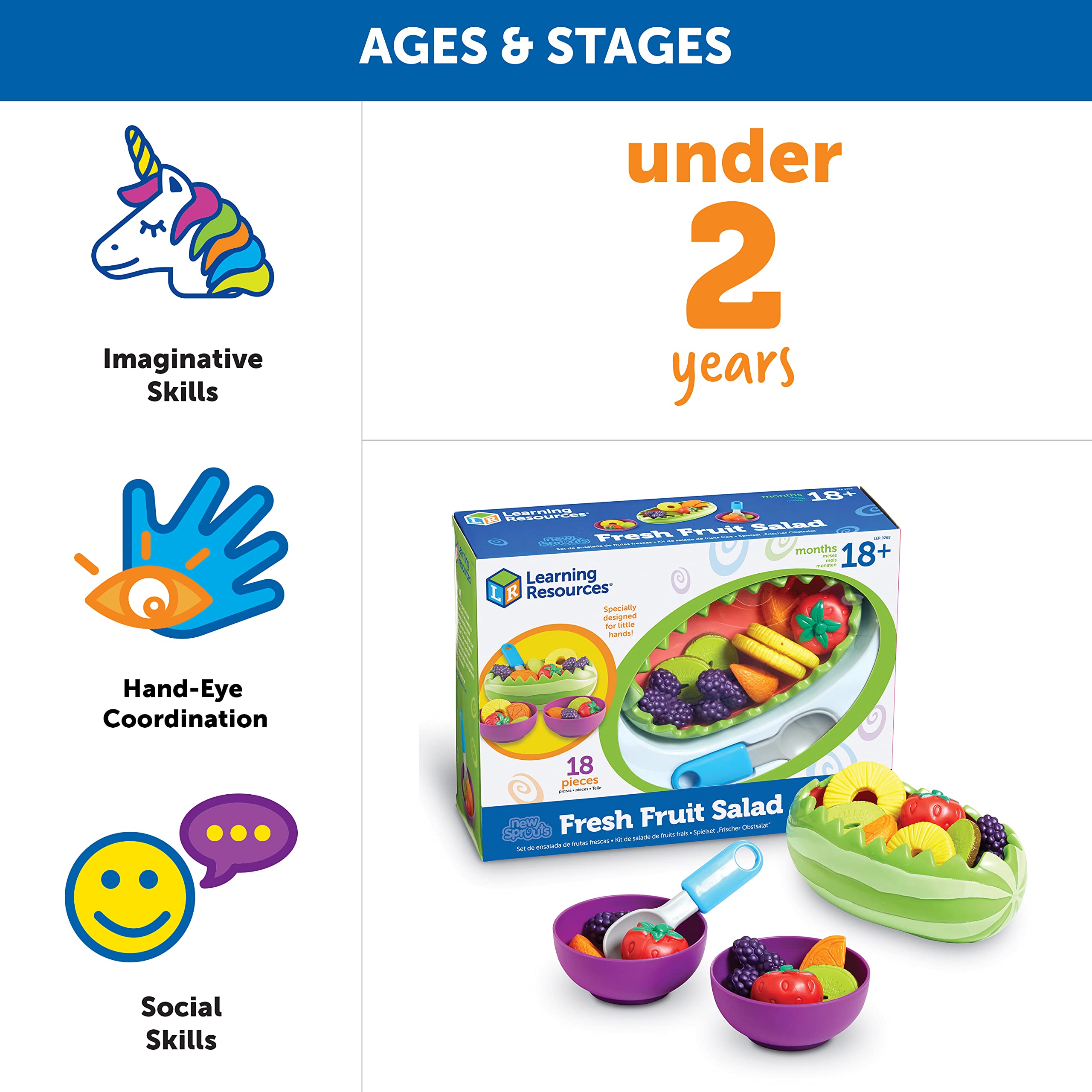 Foto 7 pulgar | Set De Ensaladas De Frutas Pretend Play Food Learning Resources, 18 Piezas - Venta Internacional.