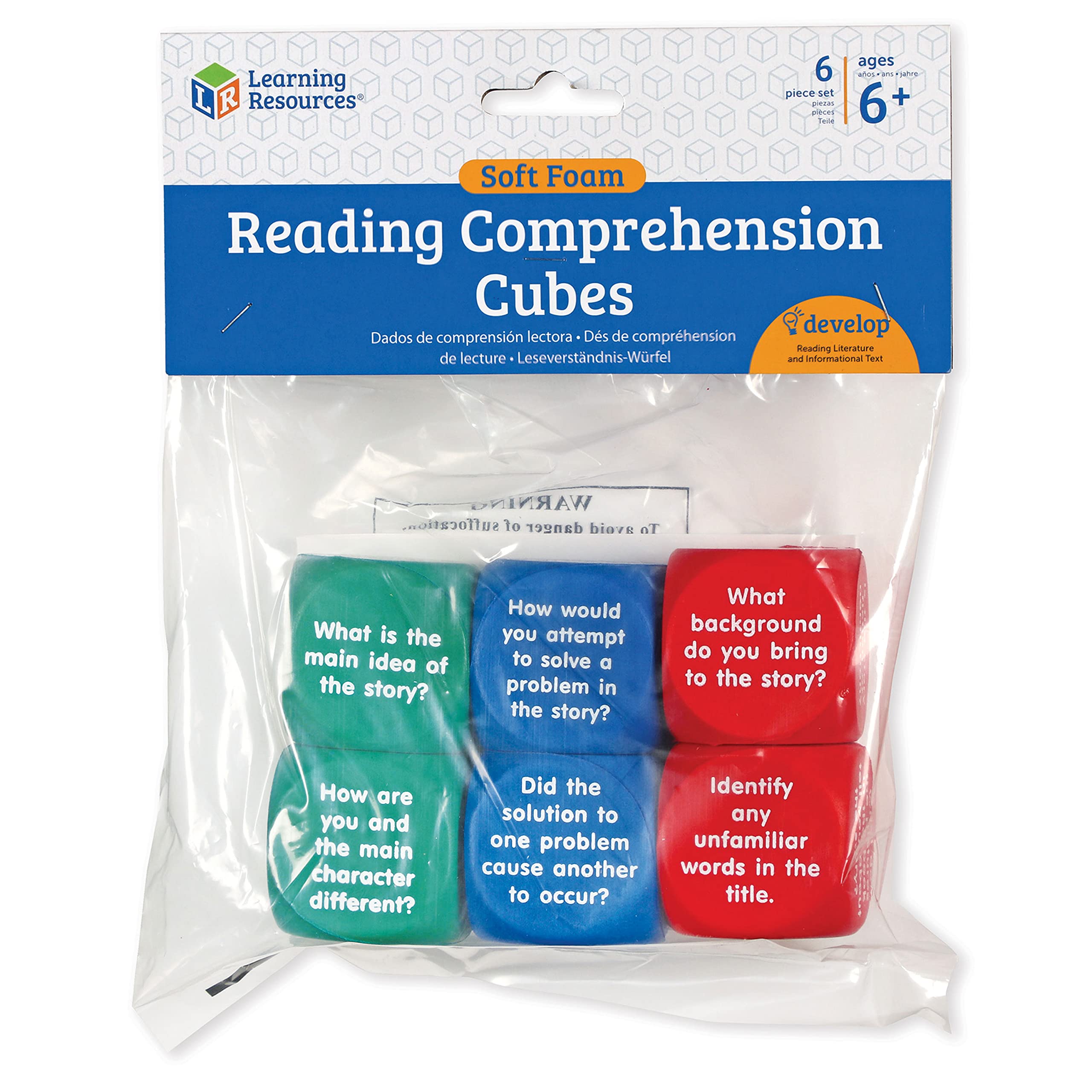 Cubos De Comprensión Lectora, Recursos De Aprendizaje, Juego De 6 - Venta Internacional.