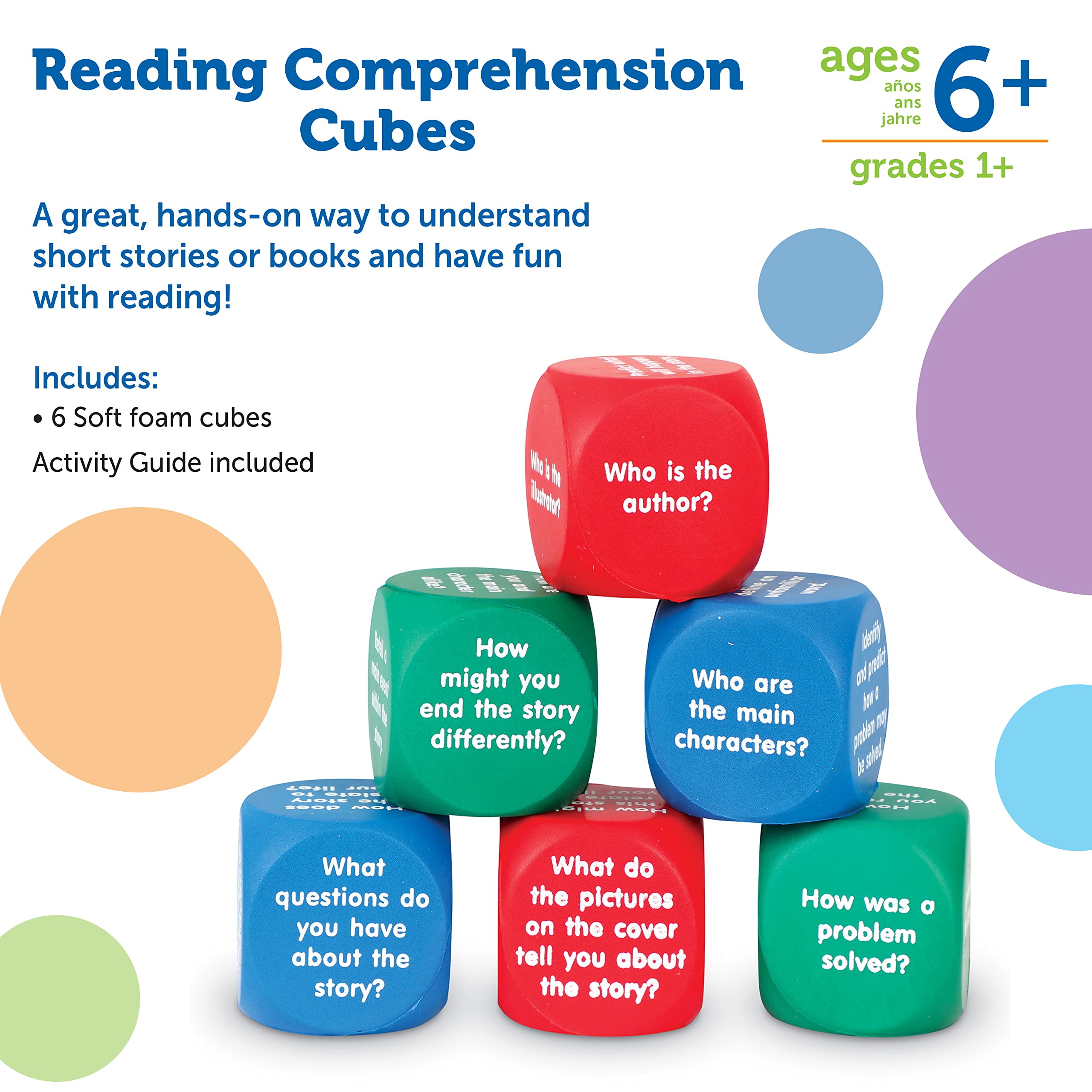 Foto 7 pulgar | Cubos De Comprensión Lectora, Recursos De Aprendizaje, Juego De 6 - Venta Internacional.