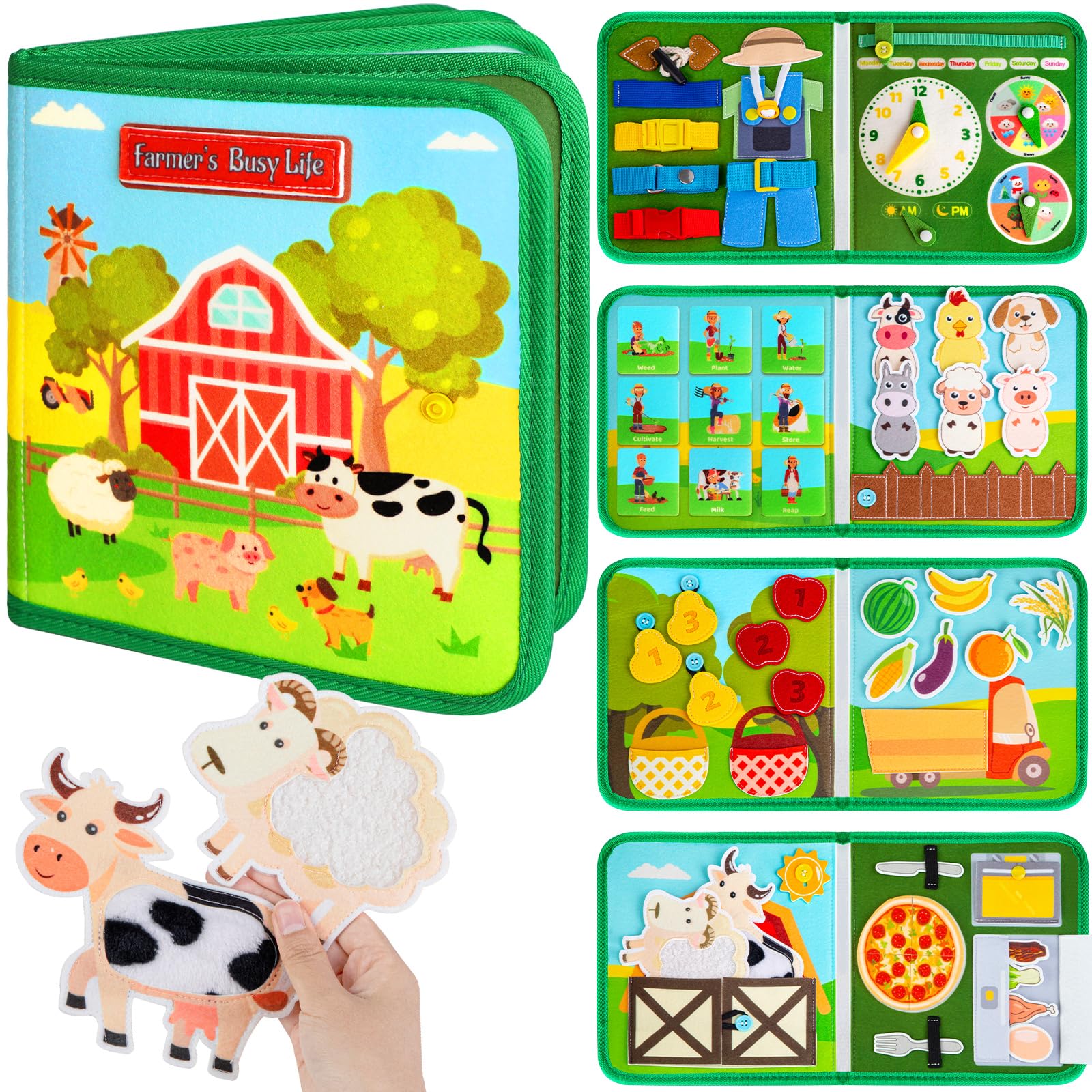 Farm Busy Book Quanquer Busy Book Para Niños Pequeños De 1 A 3 Años - Venta Internacional.