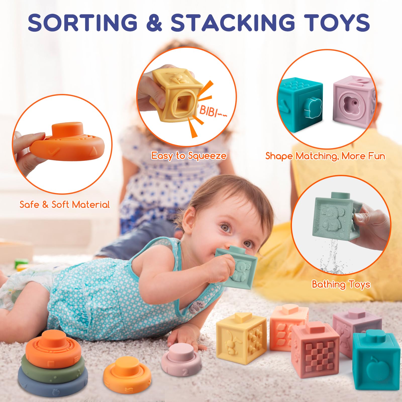Foto 6 pulgar | Set De Juguetes Montessori Baby 6 En 1 Para Clasificar, Apilar Y Aprender, 1+ Y - Venta Internacional.
