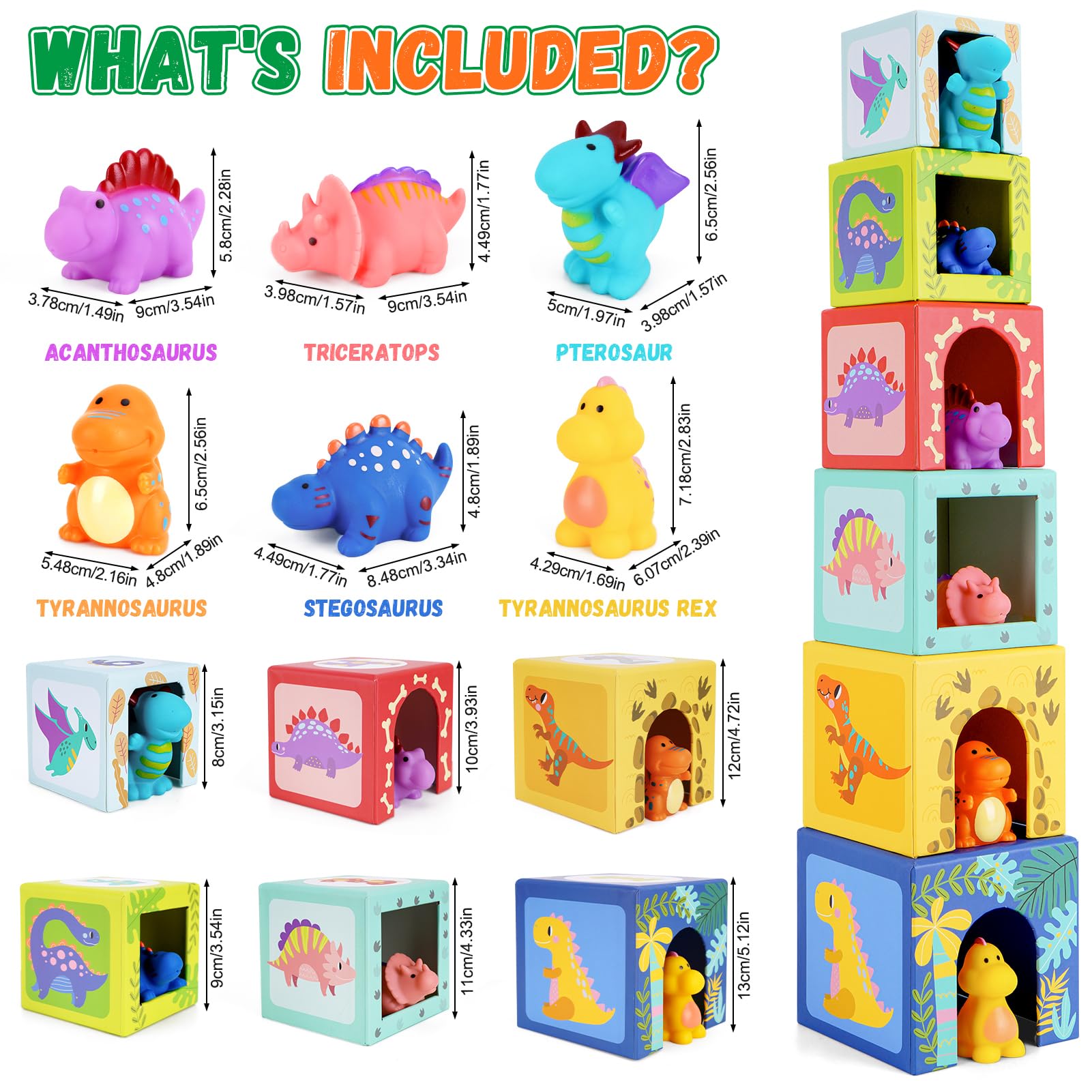 Foto 4 pulgar | Juguete Para Apilar Y Clasificar Dinosaurios Kmtjt Para Niños De 1 A 3 Años - Venta Internacional.