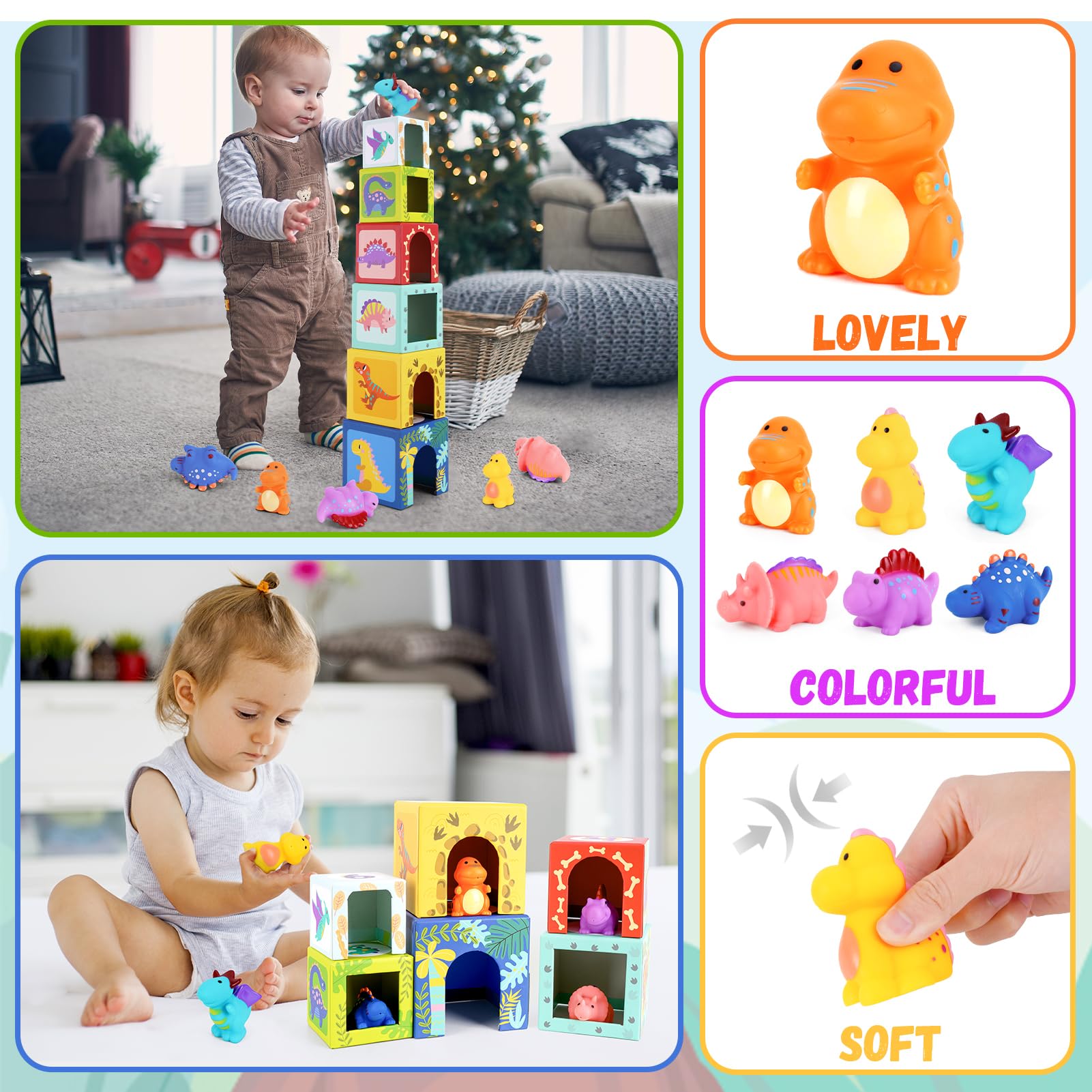 Foto 5 pulgar | Juguete Para Apilar Y Clasificar Dinosaurios Kmtjt Para Niños De 1 A 3 Años - Venta Internacional.