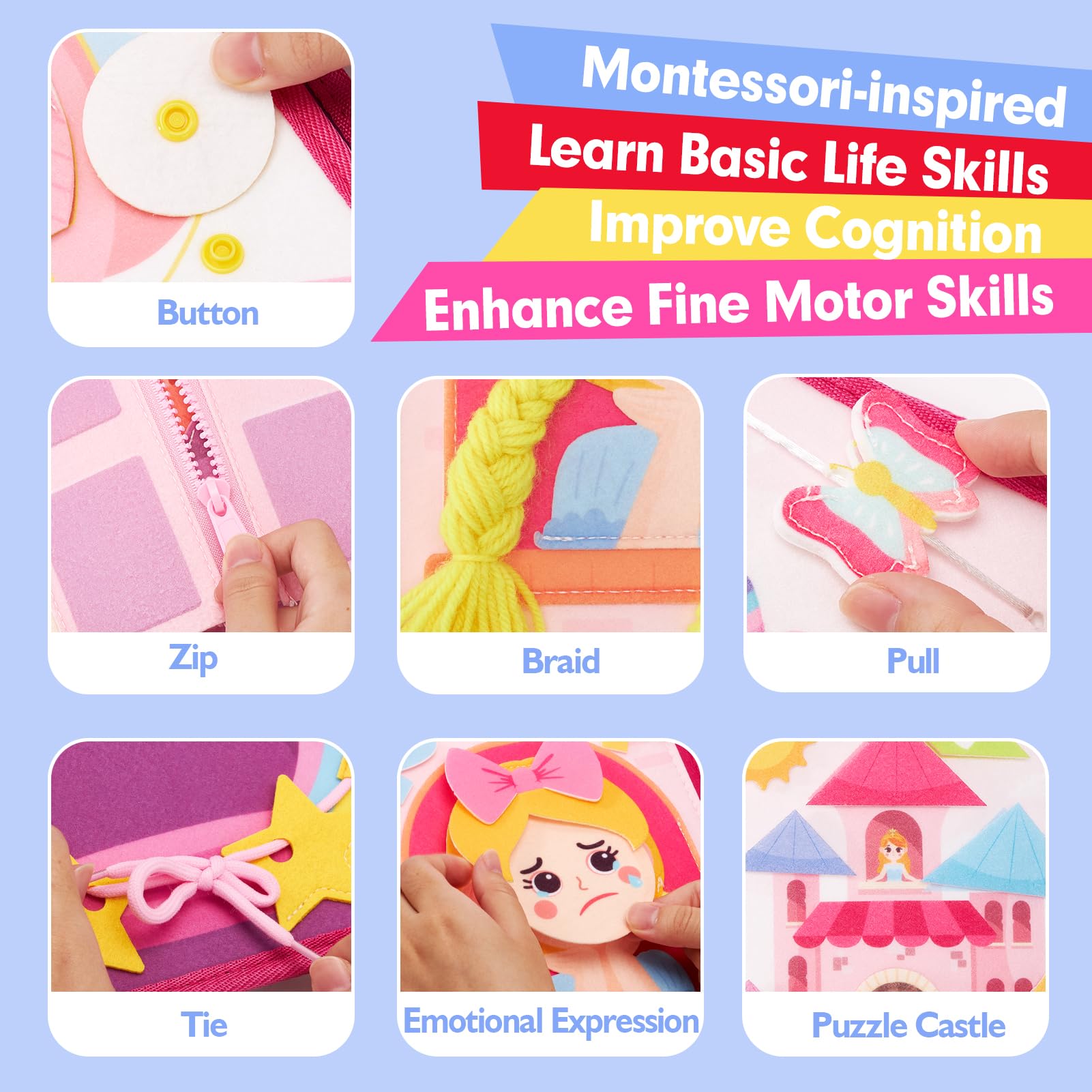 Foto 5 pulgar | Busy Book Hahaland Princess Makeover Montessori De 3 A 5 Años - Venta Internacional.
