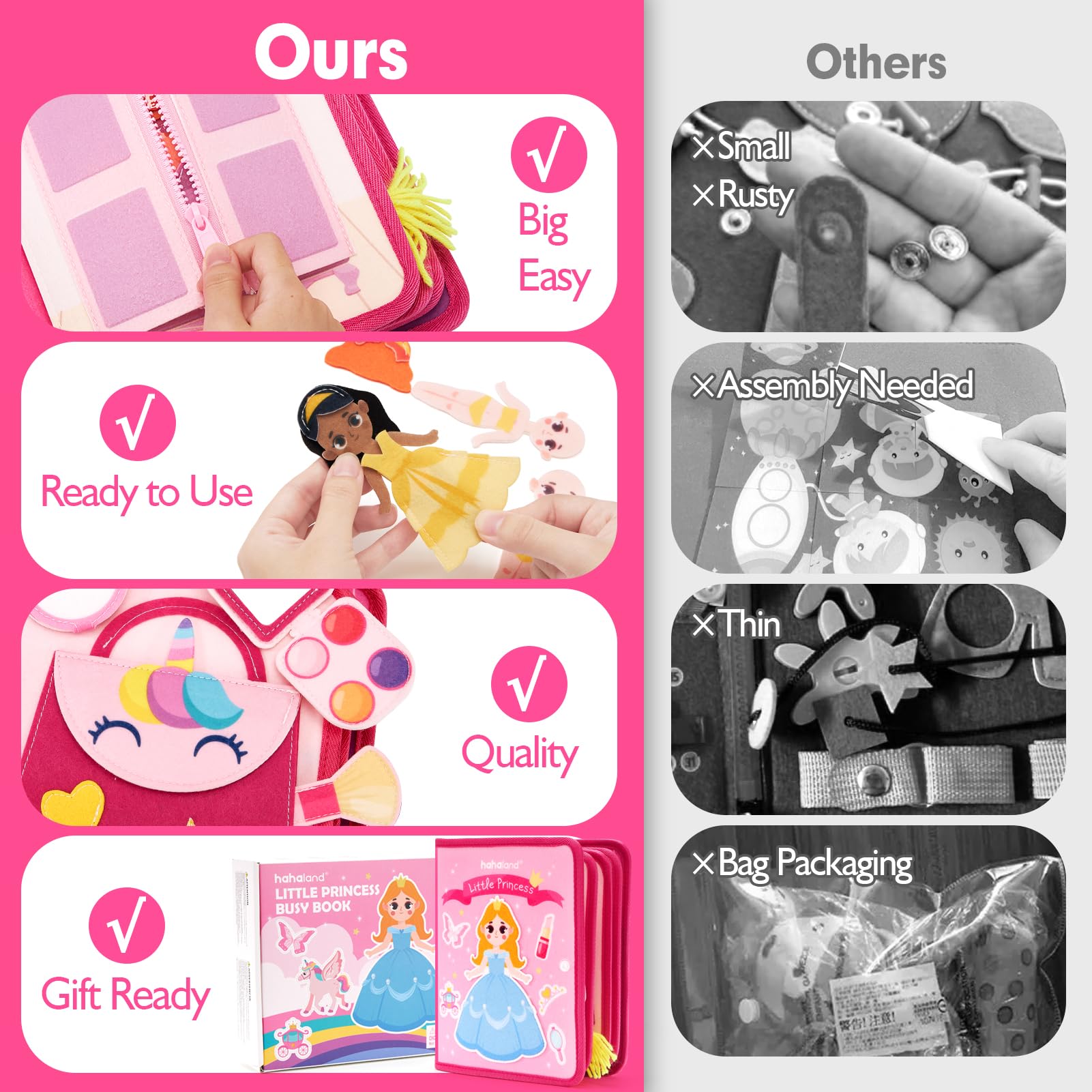 Foto 7 pulgar | Busy Book Hahaland Princess Makeover Montessori De 3 A 5 Años - Venta Internacional.
