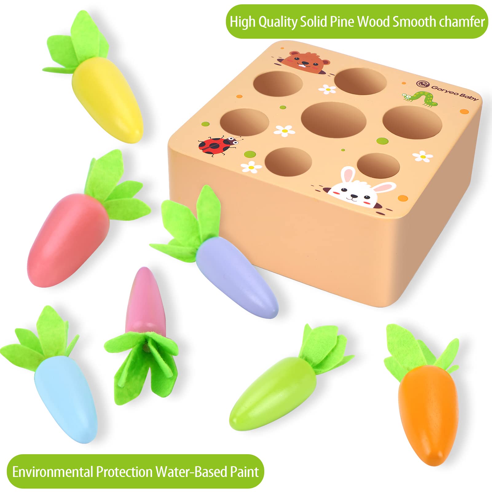 Foto 3 pulgar | Juego De Madera Toy Kmtjt Macron Carrot Harvest Para 1 A 3 Años - Venta Internacional.