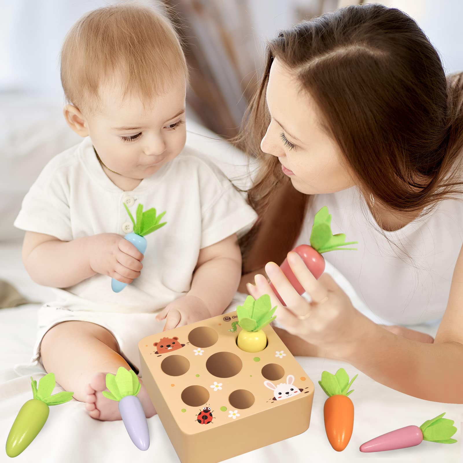 Foto 4 pulgar | Juego De Madera Toy Kmtjt Macron Carrot Harvest Para 1 A 3 Años - Venta Internacional.