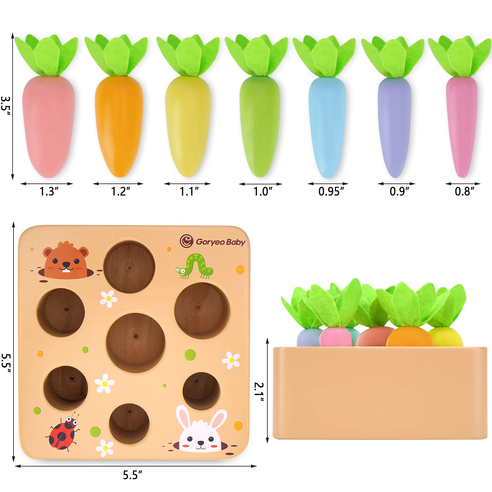 Foto 5 pulgar | Juego De Madera Toy Kmtjt Macron Carrot Harvest Para 1 A 3 Años - Venta Internacional.
