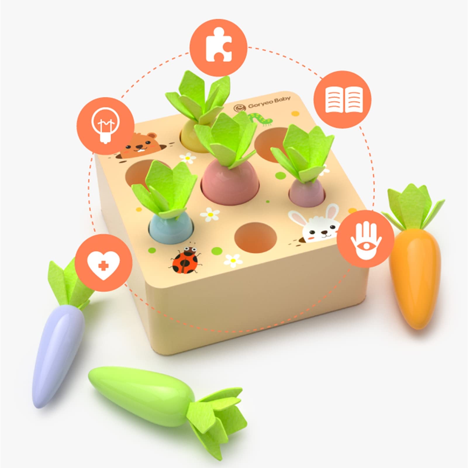 Foto 6 pulgar | Juego De Madera Toy Kmtjt Macron Carrot Harvest Para 1 A 3 Años - Venta Internacional.