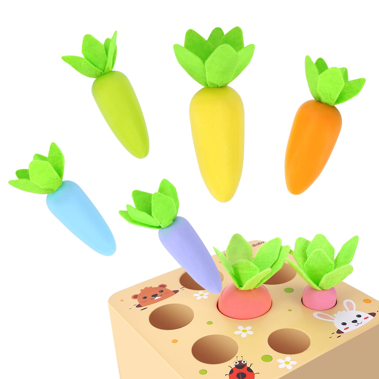 Foto 7 pulgar | Juego De Madera Toy Kmtjt Macron Carrot Harvest Para 1 A 3 Años - Venta Internacional.