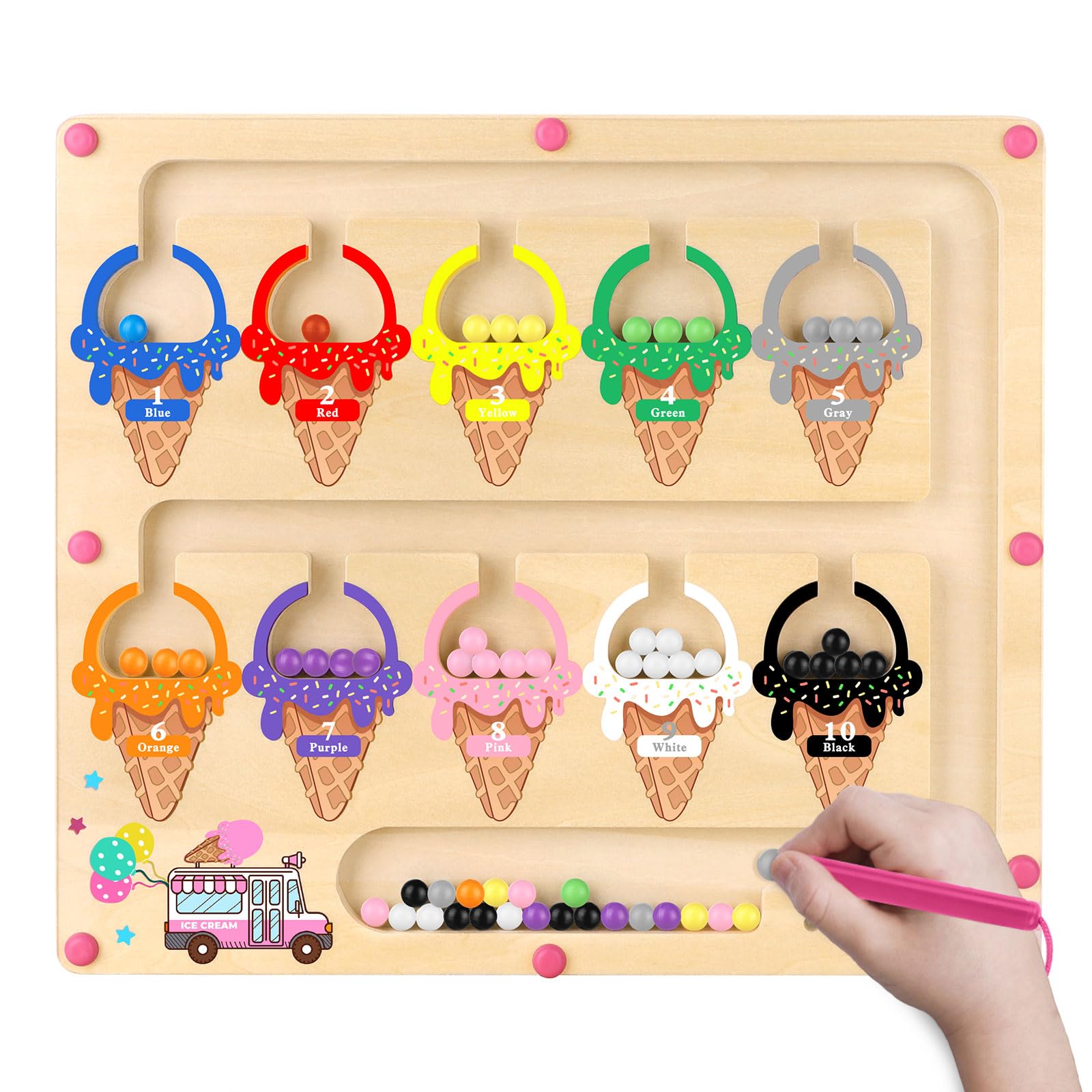 Juguete Montessori Magnético Con Forma De Laberinto De Colores Y Números Para Niñas De 3 A 5 Años - Venta Internacio