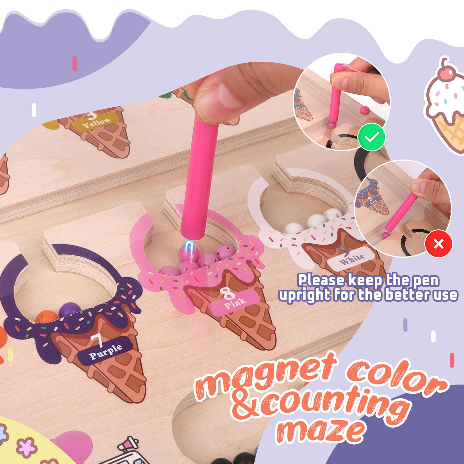 Foto 6 pulgar | Juguete Montessori Magnético Con Forma De Laberinto De Colores Y Números Para Niñas De 3 A 5 Años - Venta Internacio