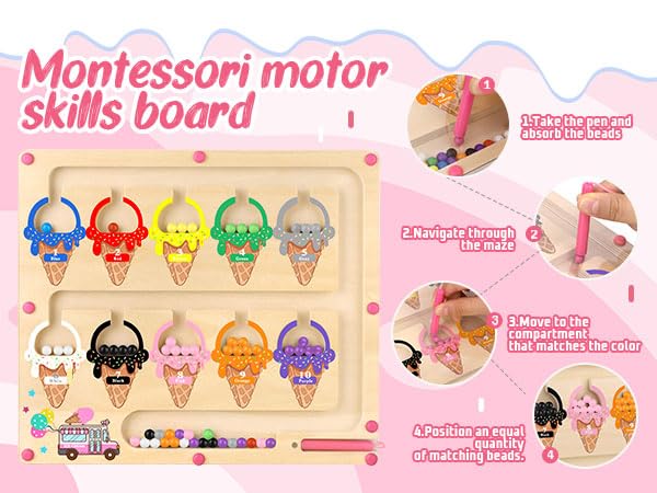 Foto 7 pulgar | Juguete Montessori Magnético Con Forma De Laberinto De Colores Y Números Para Niñas De 3 A 5 Años - Venta Internacio