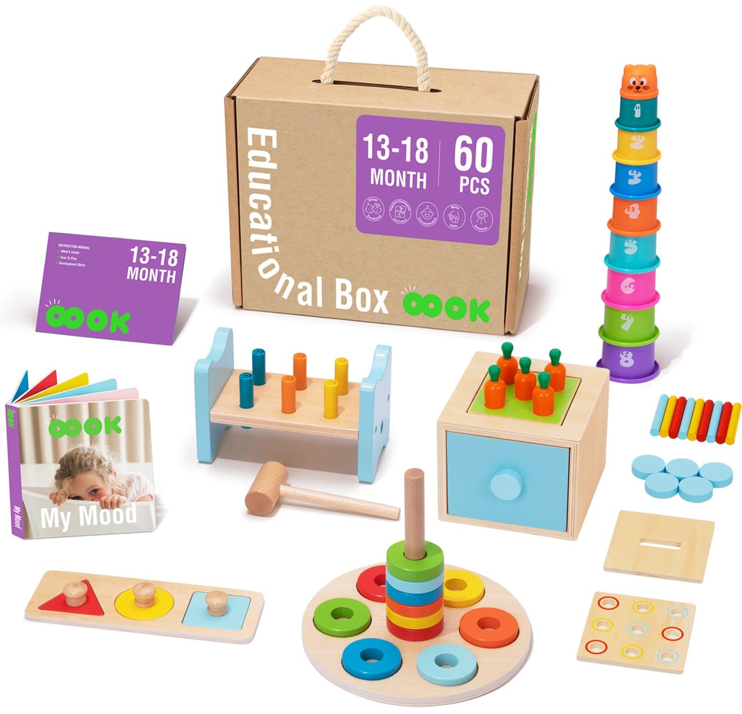 Foto 2 pulgar | Paquete De Juguetes Para Aprendizaje Temprano Tookyland, Juego Educativo 6 En 1 - Venta Internacional.