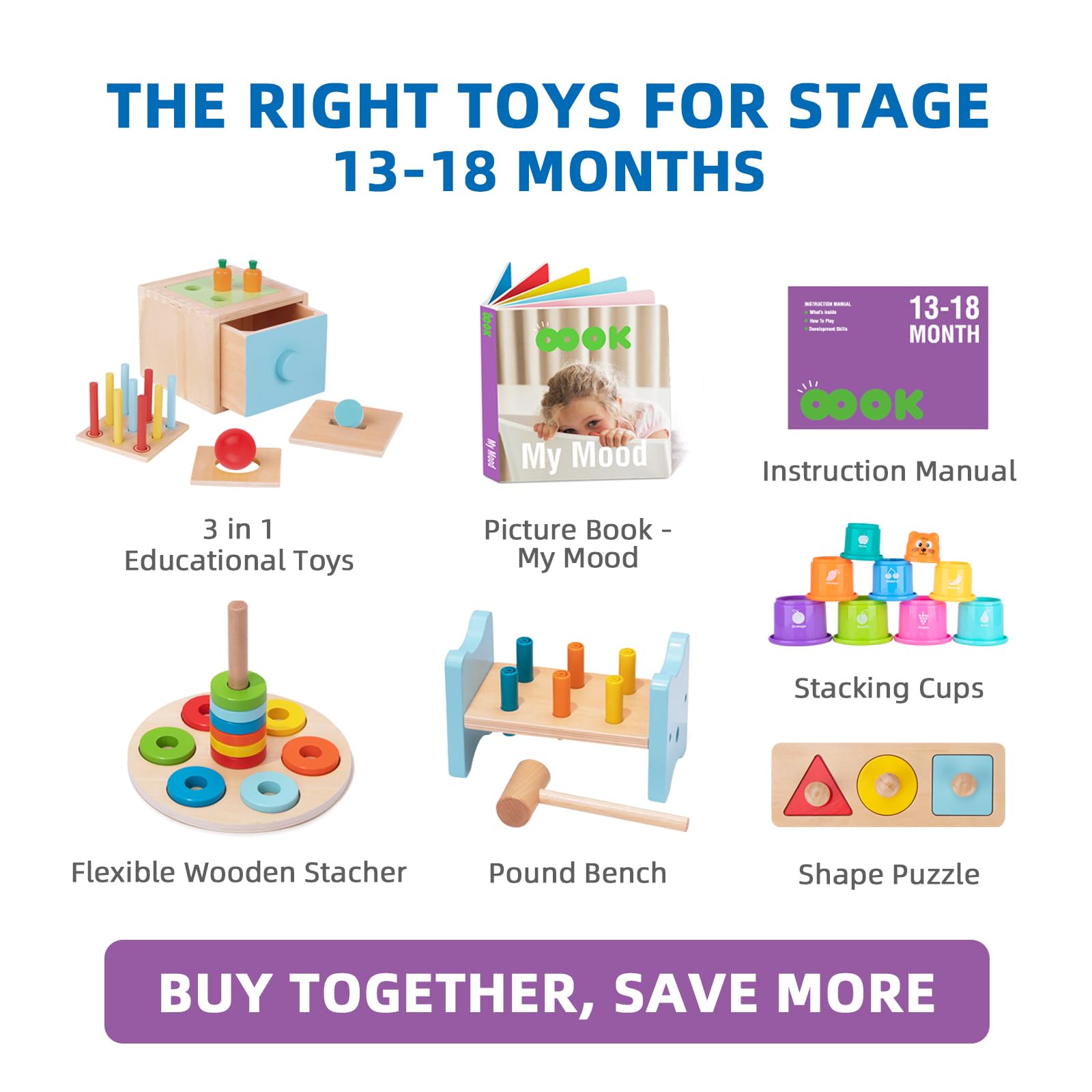 Foto 3 pulgar | Paquete De Juguetes Para Aprendizaje Temprano Tookyland, Juego Educativo 6 En 1 - Venta Internacional.