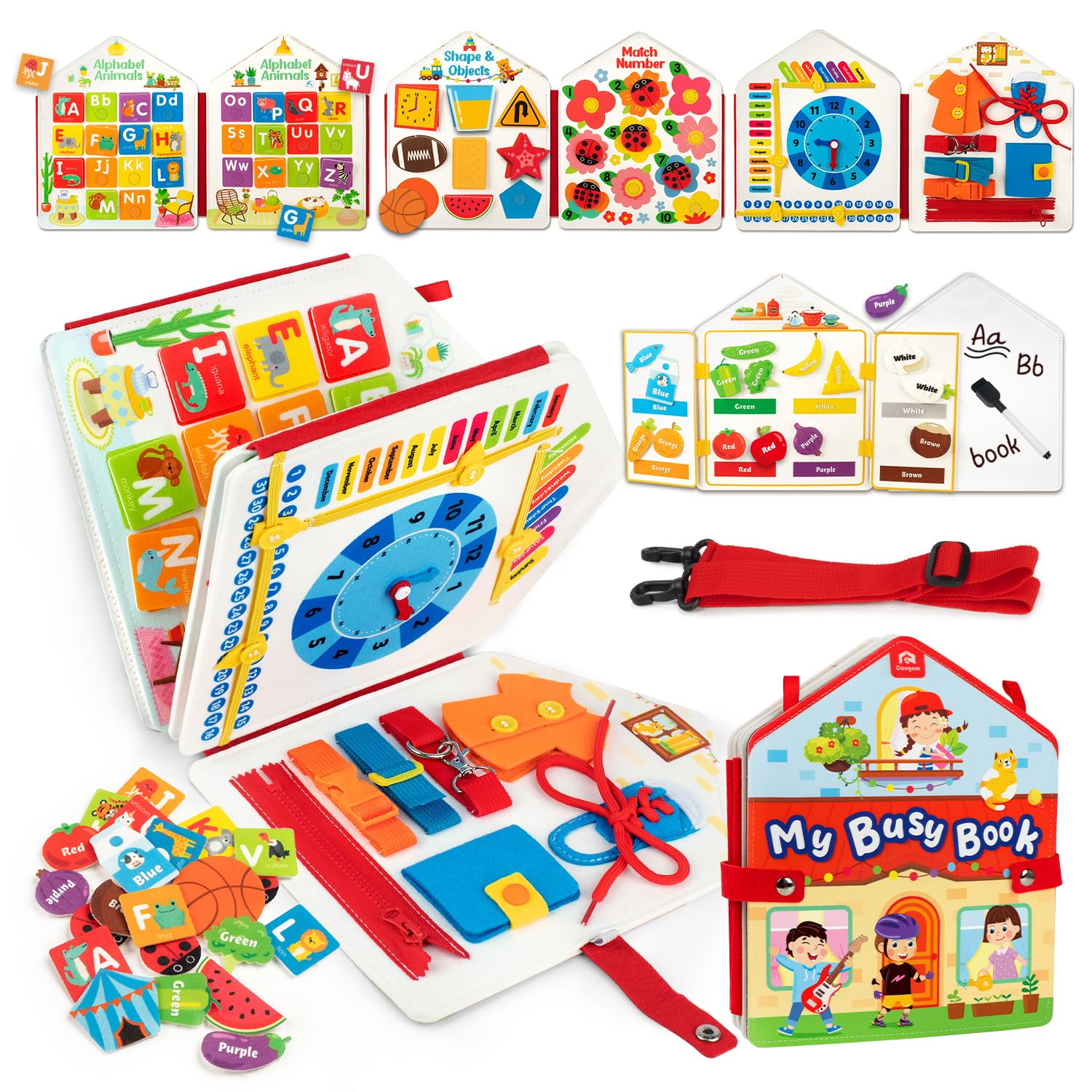 Foto 2 pulgar | Activity Busy Book Coogam Para Niños Pequeños Felt Montessori De 3 A 5 Años - Venta Internacional.