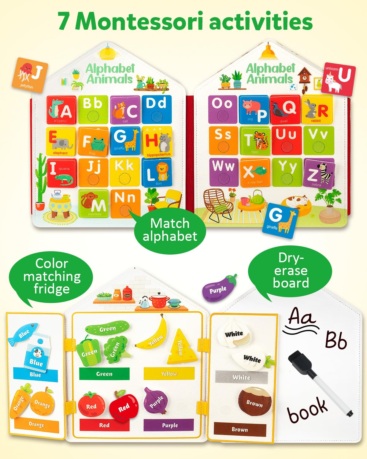 Foto 3 pulgar | Activity Busy Book Coogam Para Niños Pequeños Felt Montessori De 3 A 5 Años - Venta Internacional.