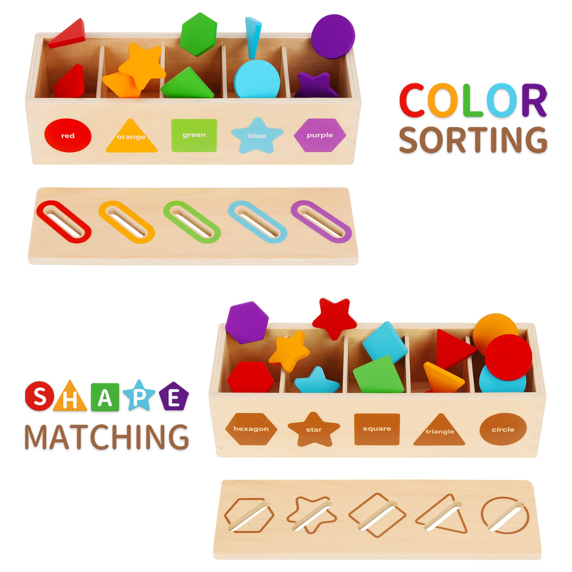 Foto 3 pulgar | Juguetes Educativos Montessori Kmtjt Que Clasifican Colores Y Formas De 1 A 3 Años - Venta Internacional.