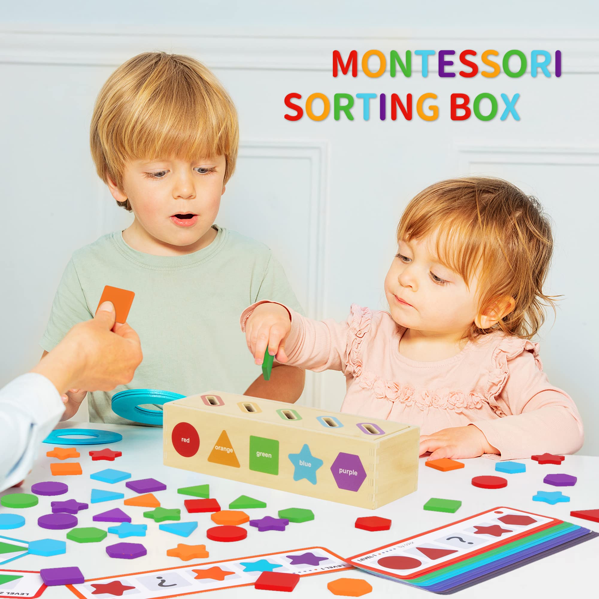 Foto 5 pulgar | Juguetes Educativos Montessori Kmtjt Que Clasifican Colores Y Formas De 1 A 3 Años - Venta Internacional.