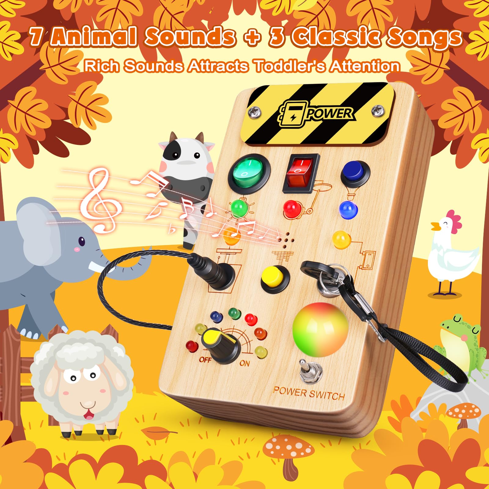 Foto 6 pulgar | Juguete Montessori Tintecusa De Busy Board Con Luz Led Que Cambia De Color - Venta Internacional.