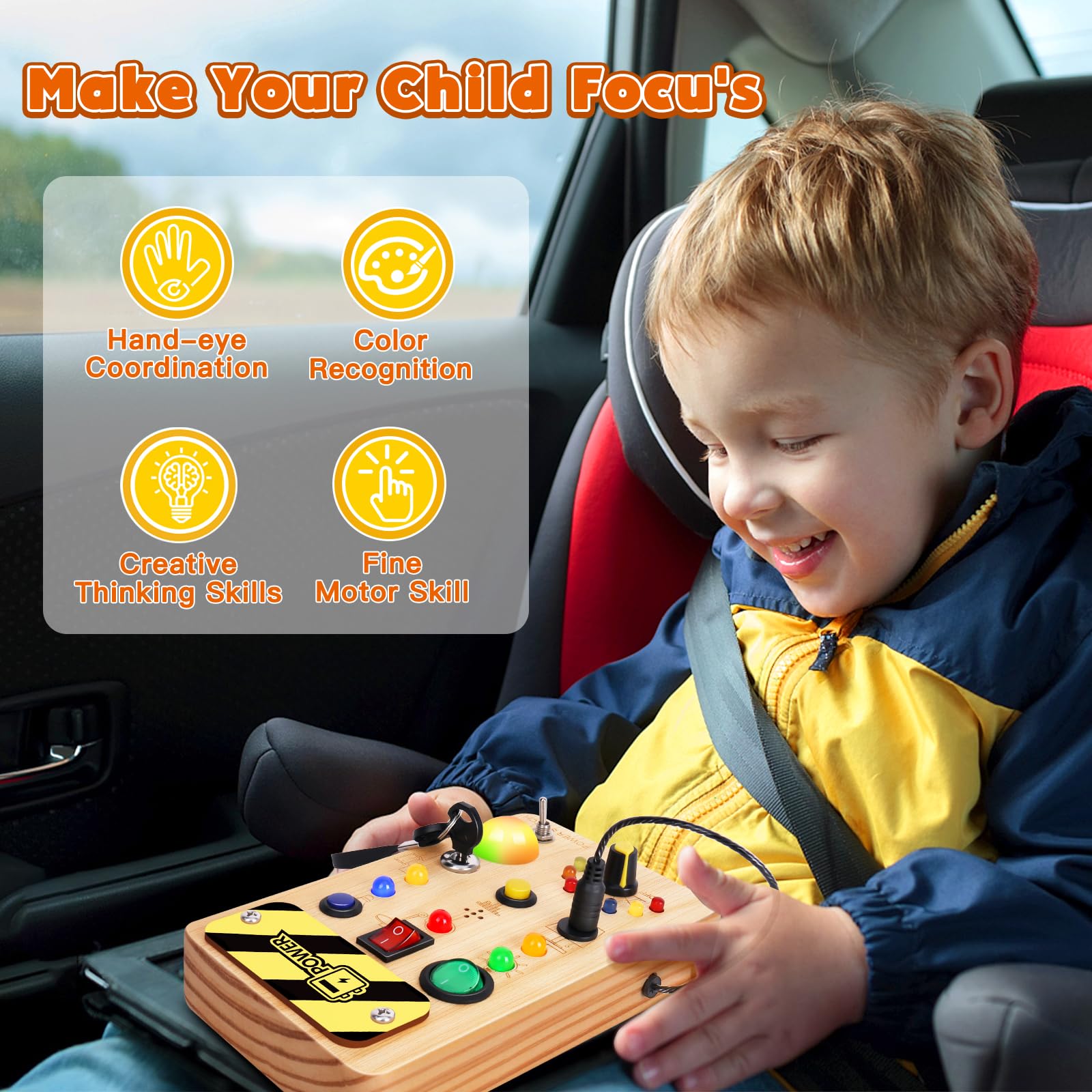 Foto 7 pulgar | Juguete Montessori Tintecusa De Busy Board Con Luz Led Que Cambia De Color - Venta Internacional.