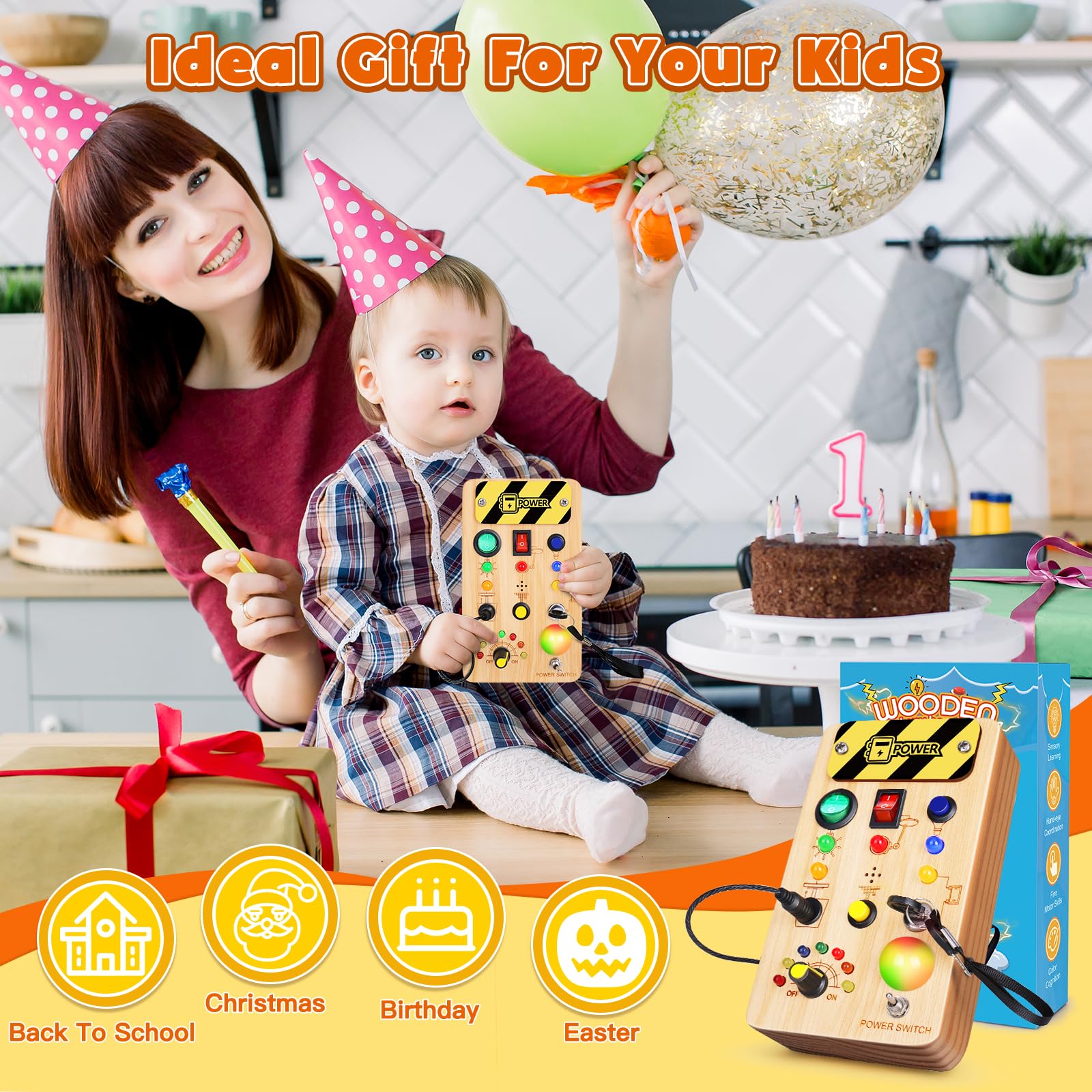 Foto 8 pulgar | Juguete Montessori Tintecusa De Busy Board Con Luz Led Que Cambia De Color - Venta Internacional.