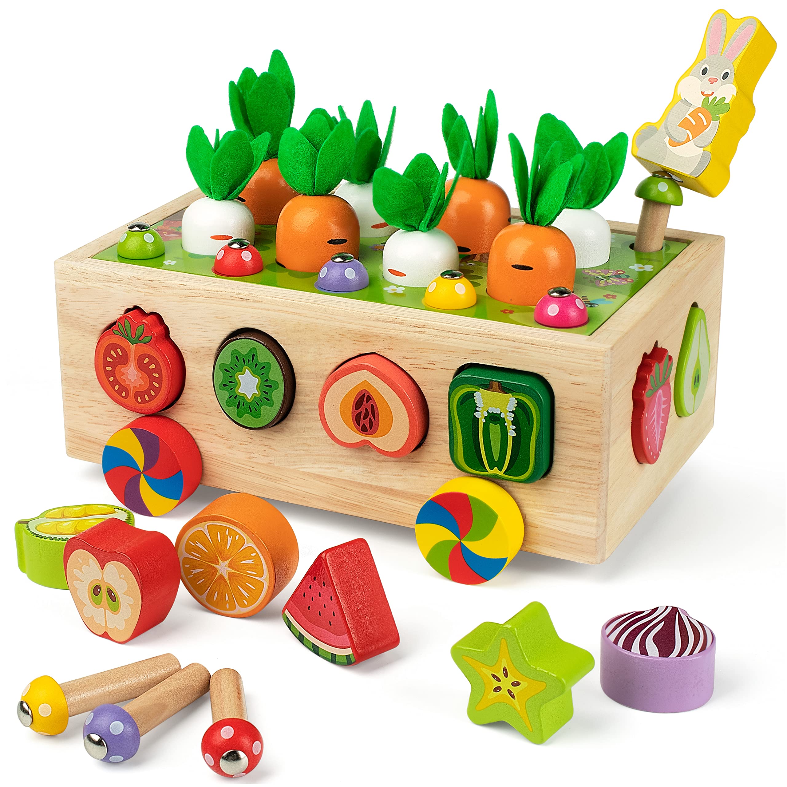 Juguete De Motor Fino Coogam Montessori Carrot Harvest De 3 A 5 Años - Venta Internacional.