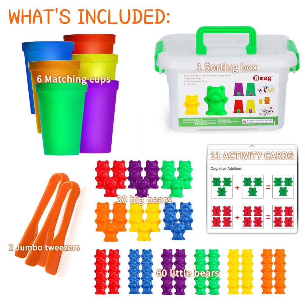 Foto 3 pulgar | Counting Bears Bmag Con Tazas Clasificadoras Para Niños Pequeños Con 90 Osos - Venta Internacional.