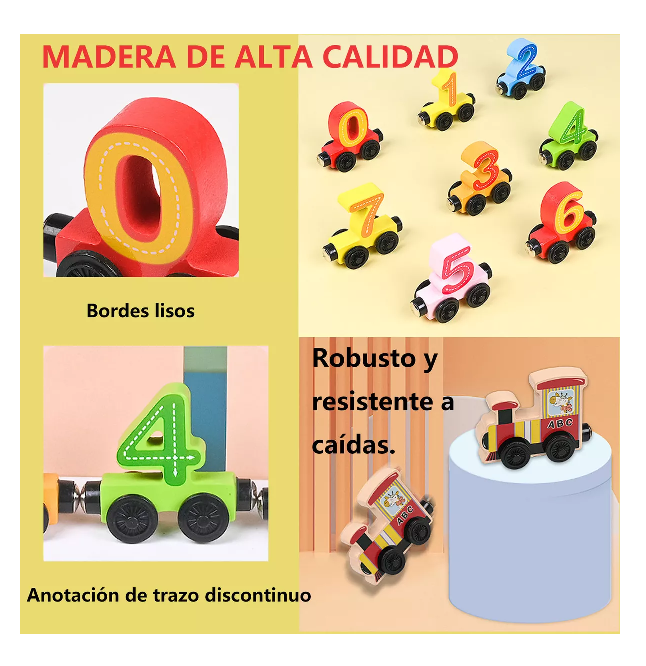 Foto 4 pulgar | Coche Magnético Digital de Madera Juguetes Didacticos
