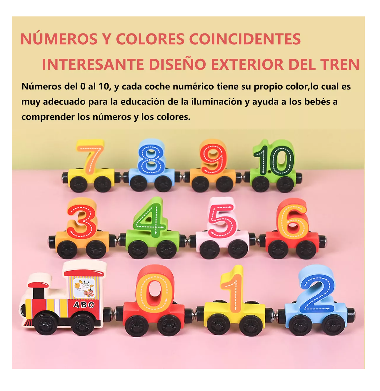 Foto 5 pulgar | Coche Magnético Digital de Madera Juguetes Didacticos