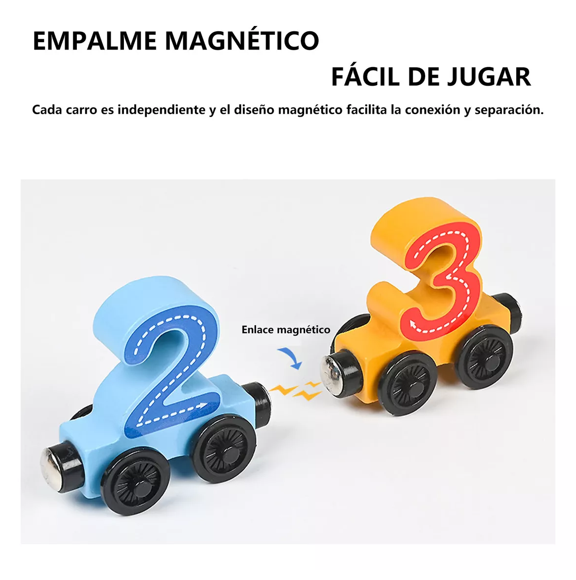 Foto 6 pulgar | Coche Magnético Digital de Madera Juguetes Didacticos