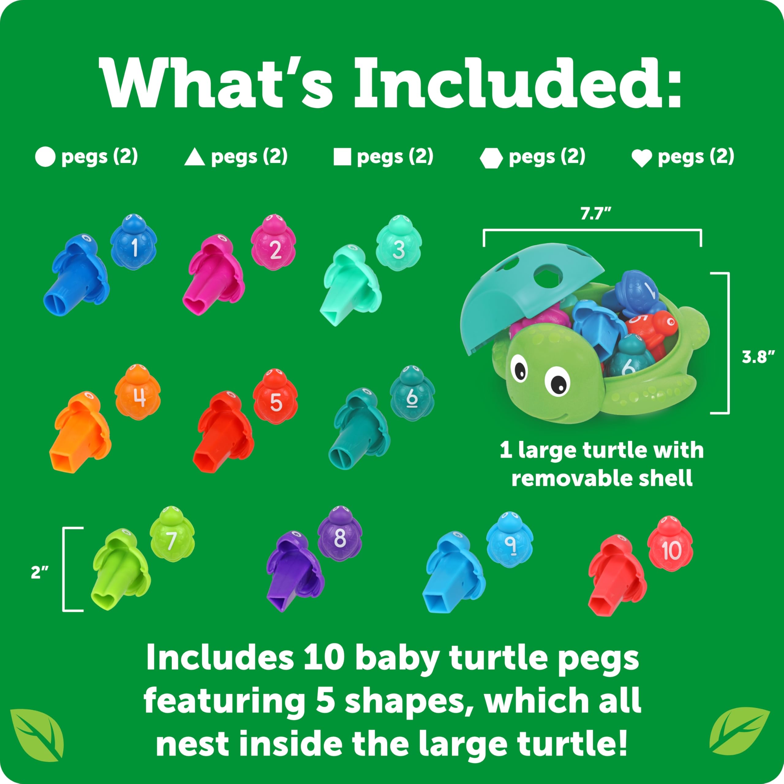 Foto 5 | Recursos De Aprendizaje Sobre Juguetes De Viaje Seymour The Counting Shapes Sea Turtle - Venta Internacional.