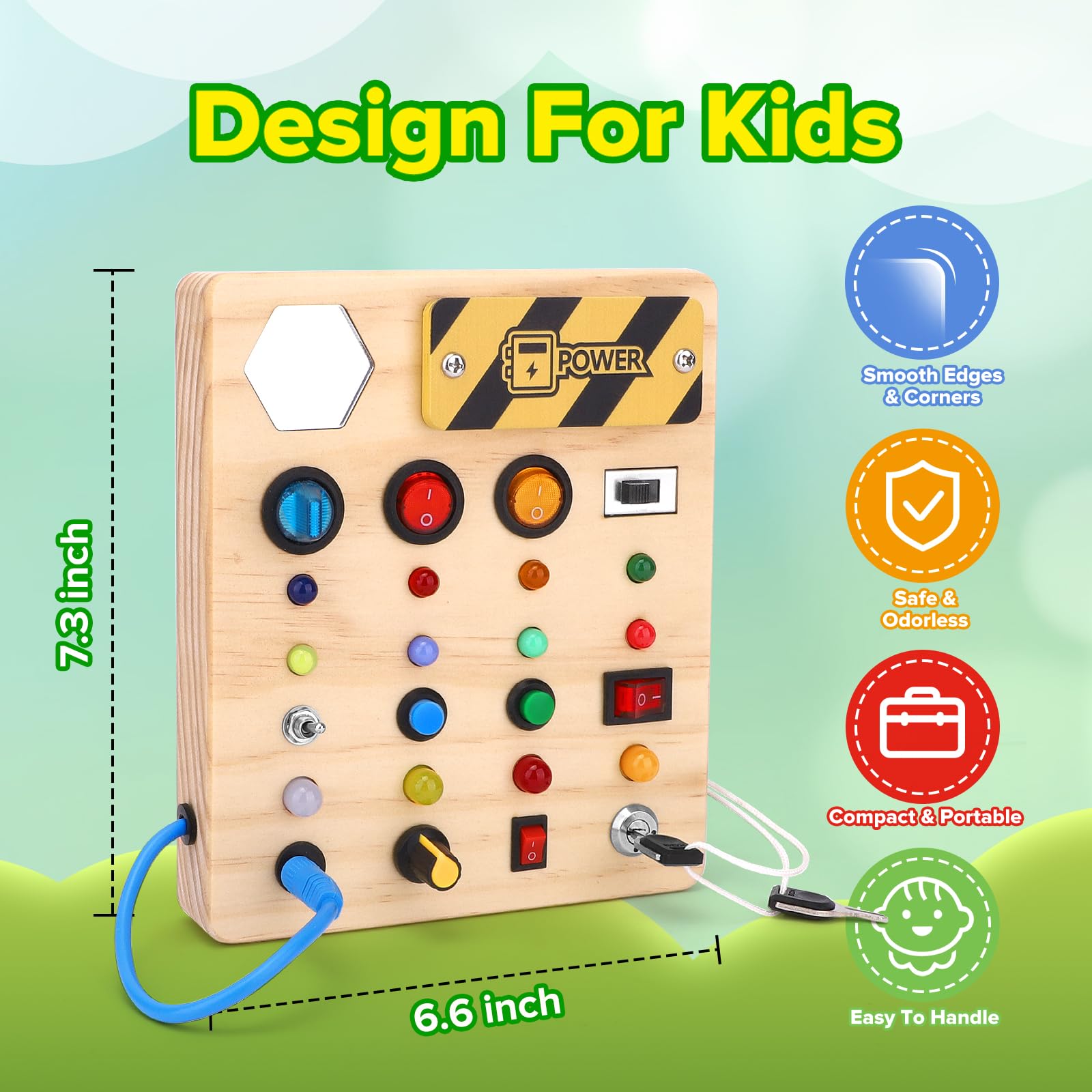 Foto 5 pulgar | Montessori Busy Board Wakeinsa Para Niños De 1 A 3 Años Con Luces - Venta Internacional.