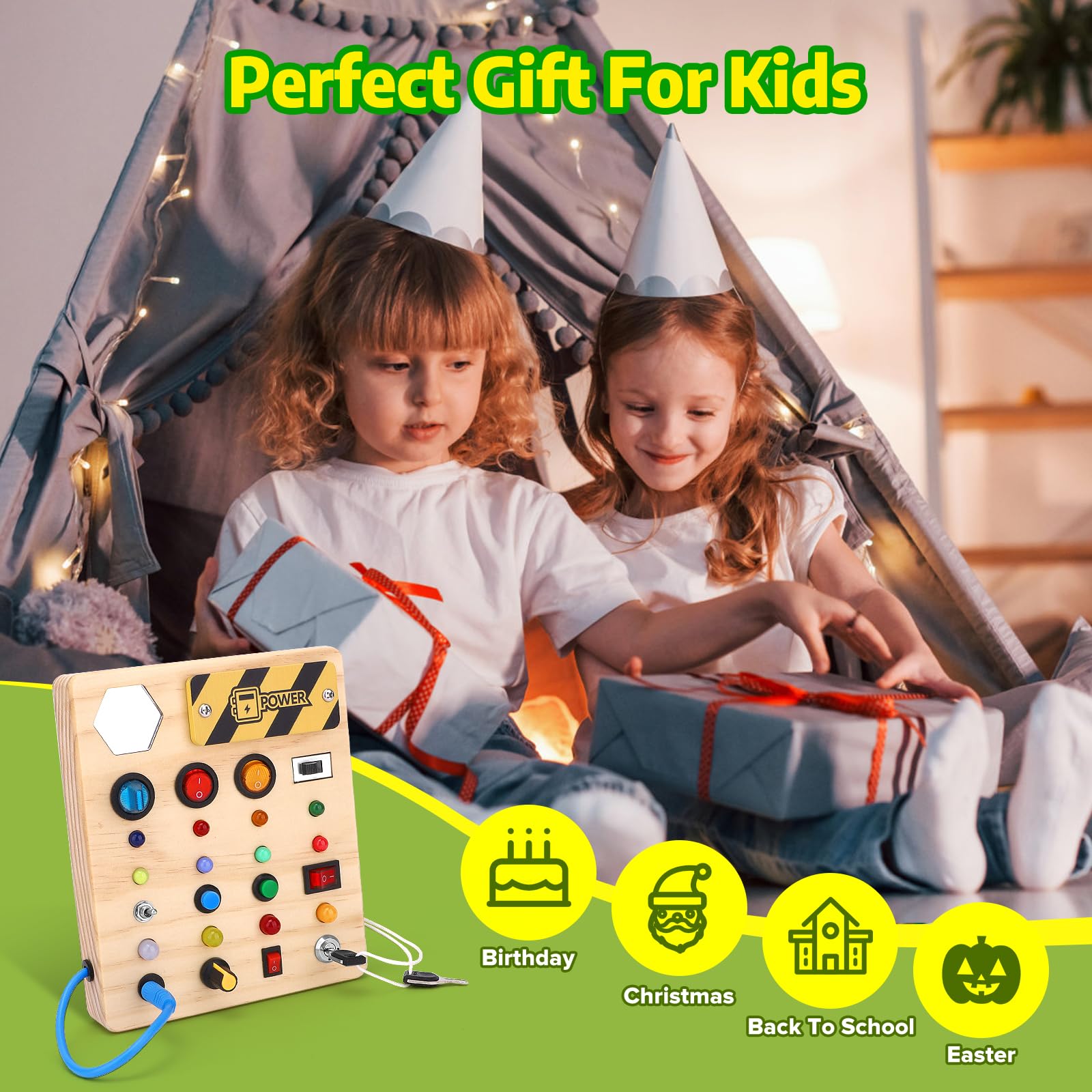 Foto 7 pulgar | Montessori Busy Board Wakeinsa Para Niños De 1 A 3 Años Con Luces - Venta Internacional.