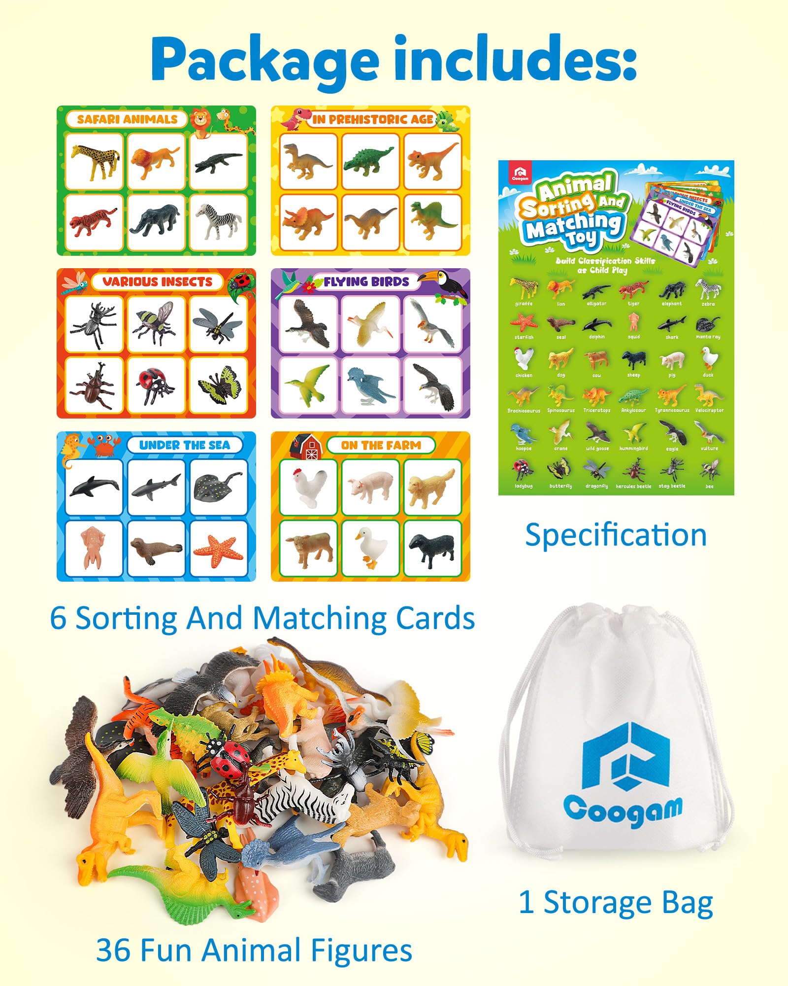 Foto 7 pulgar | Figuras De Animales Coogam De Sorting Toy Para Niños De 3 A 5 Años - Venta Internacional.
