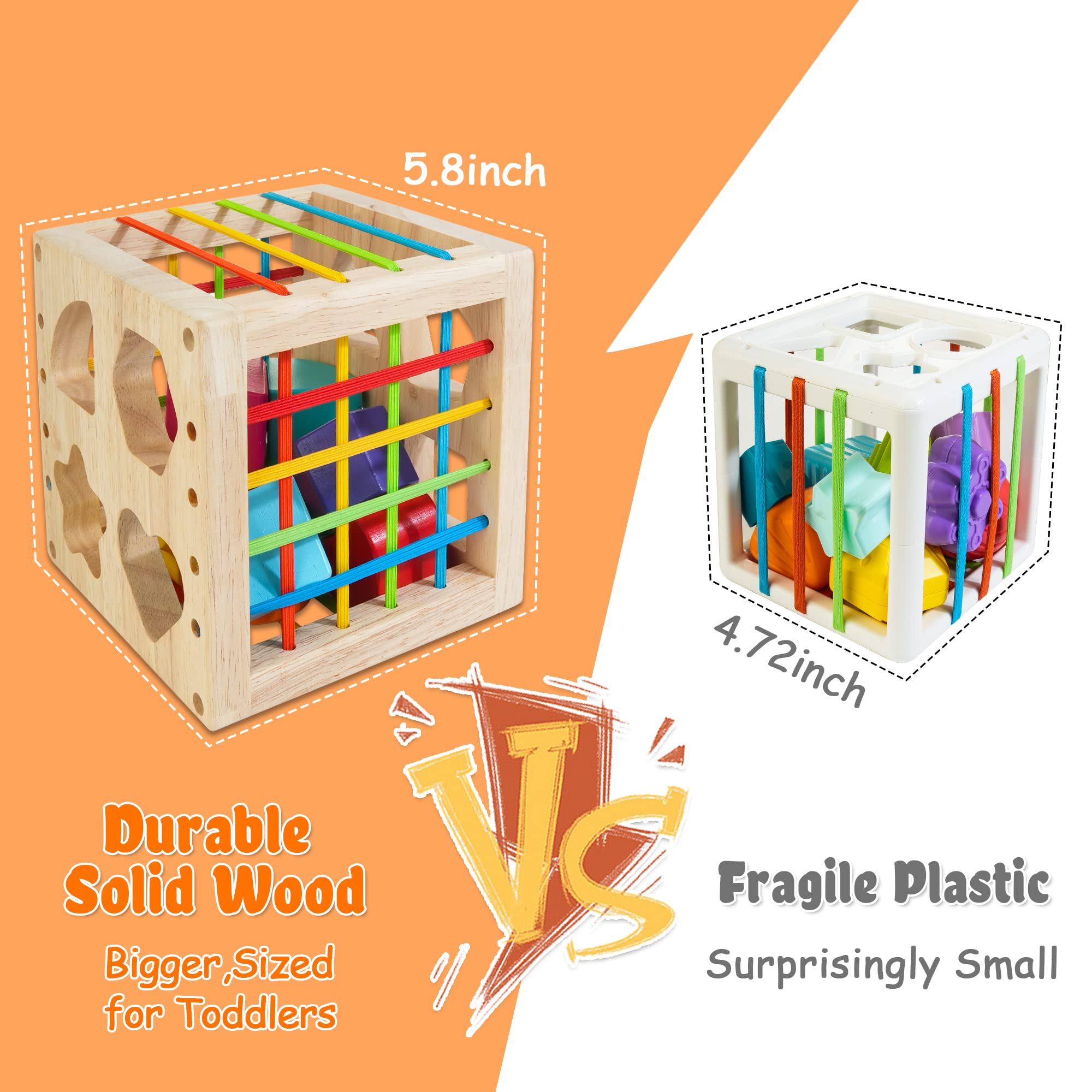 Foto 3 pulgar | Cubo Clasificador Hellowood De Montessori Toys, De 1 Año O Más, Con 8 Formas - Venta Internacional.