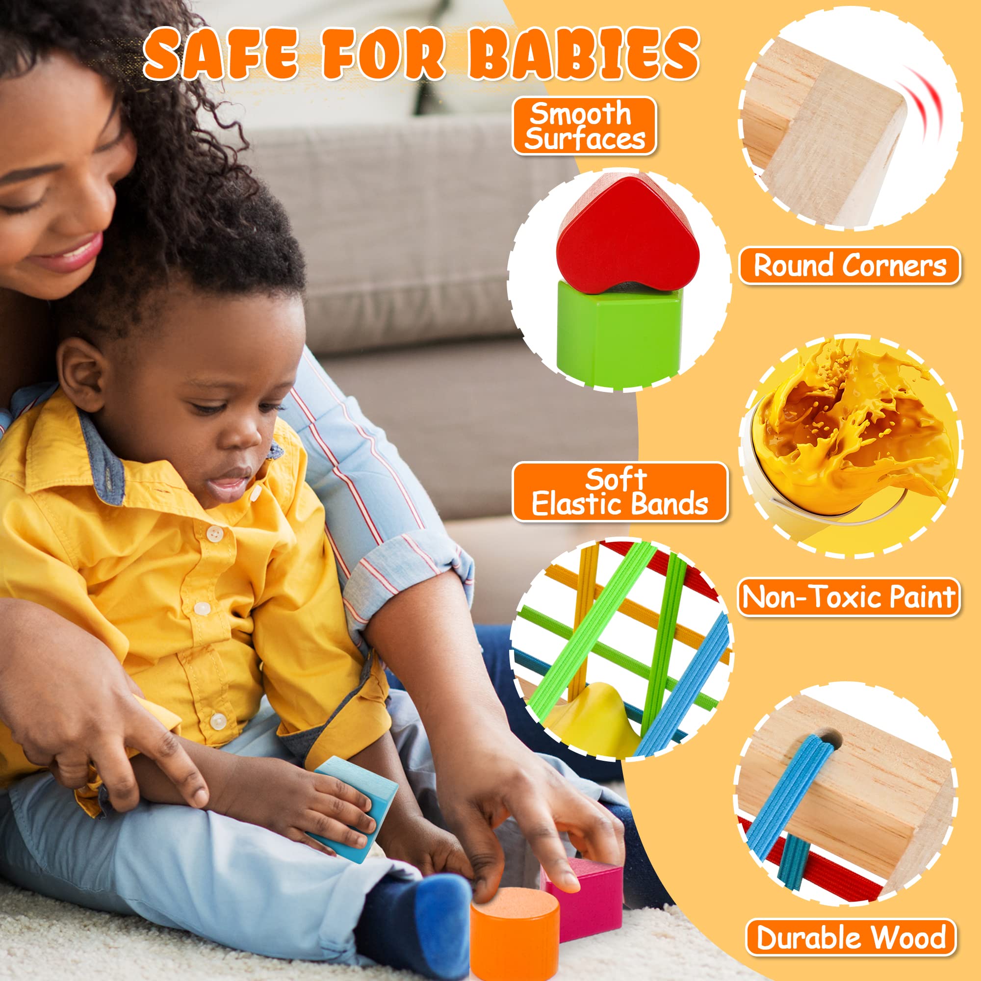Foto 7 pulgar | Cubo Clasificador Hellowood De Montessori Toys, De 1 Año O Más, Con 8 Formas - Venta Internacional.