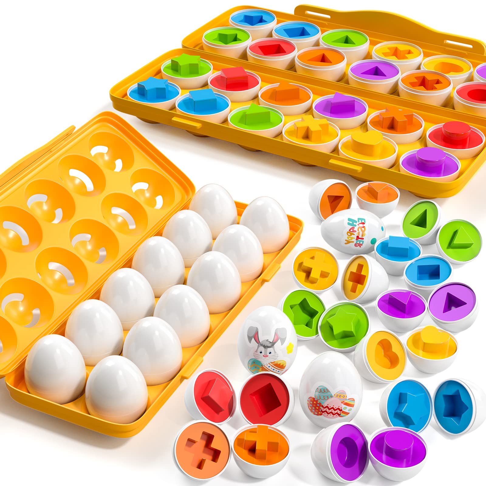 Sensory Montessori Toy Temi 12 Huevos De Juguete Con Soporte Para 1 A 3 Años - Venta Internacional.
