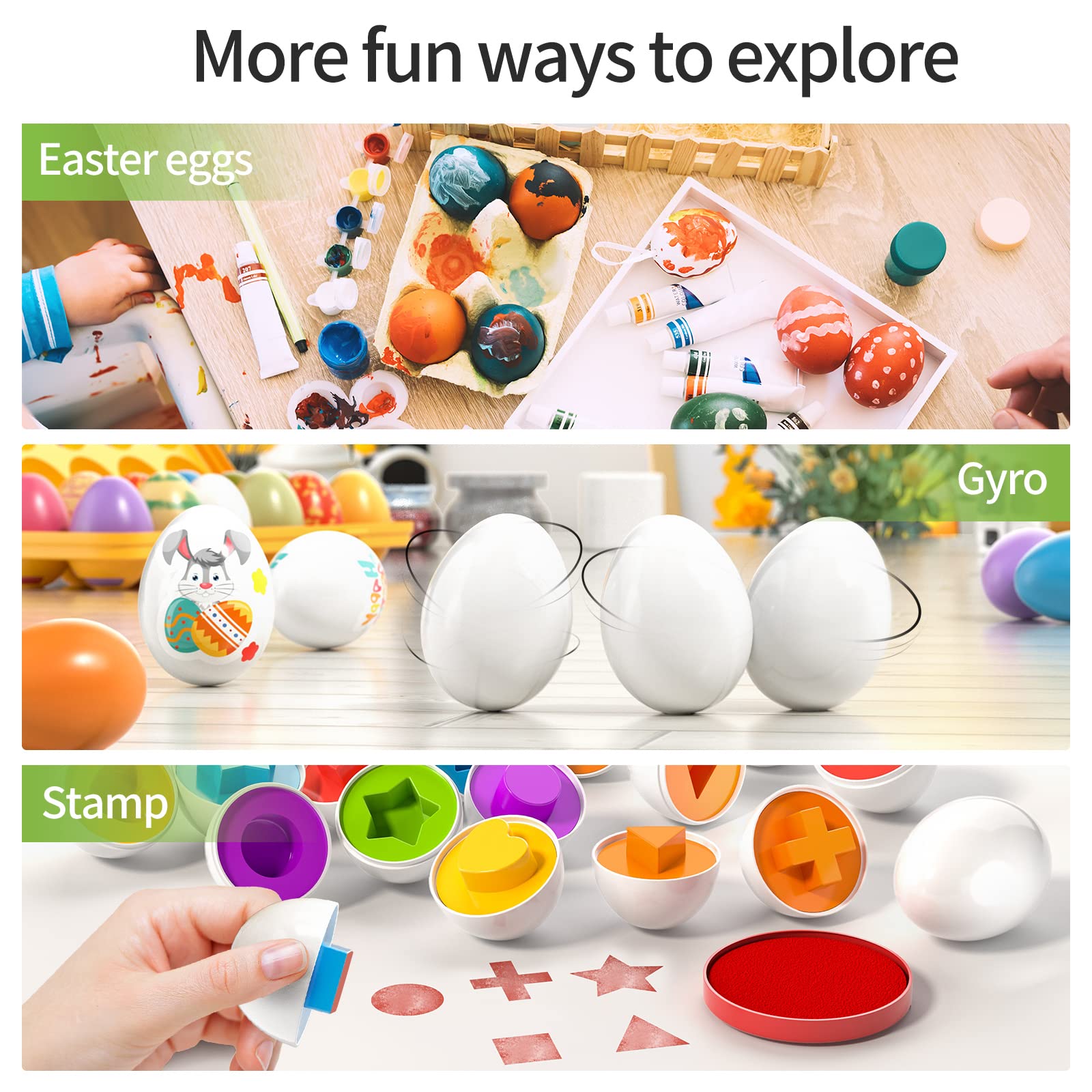 Foto 4 pulgar | Sensory Montessori Toy Temi 12 Huevos De Juguete Con Soporte Para 1 A 3 Años - Venta Internacional.