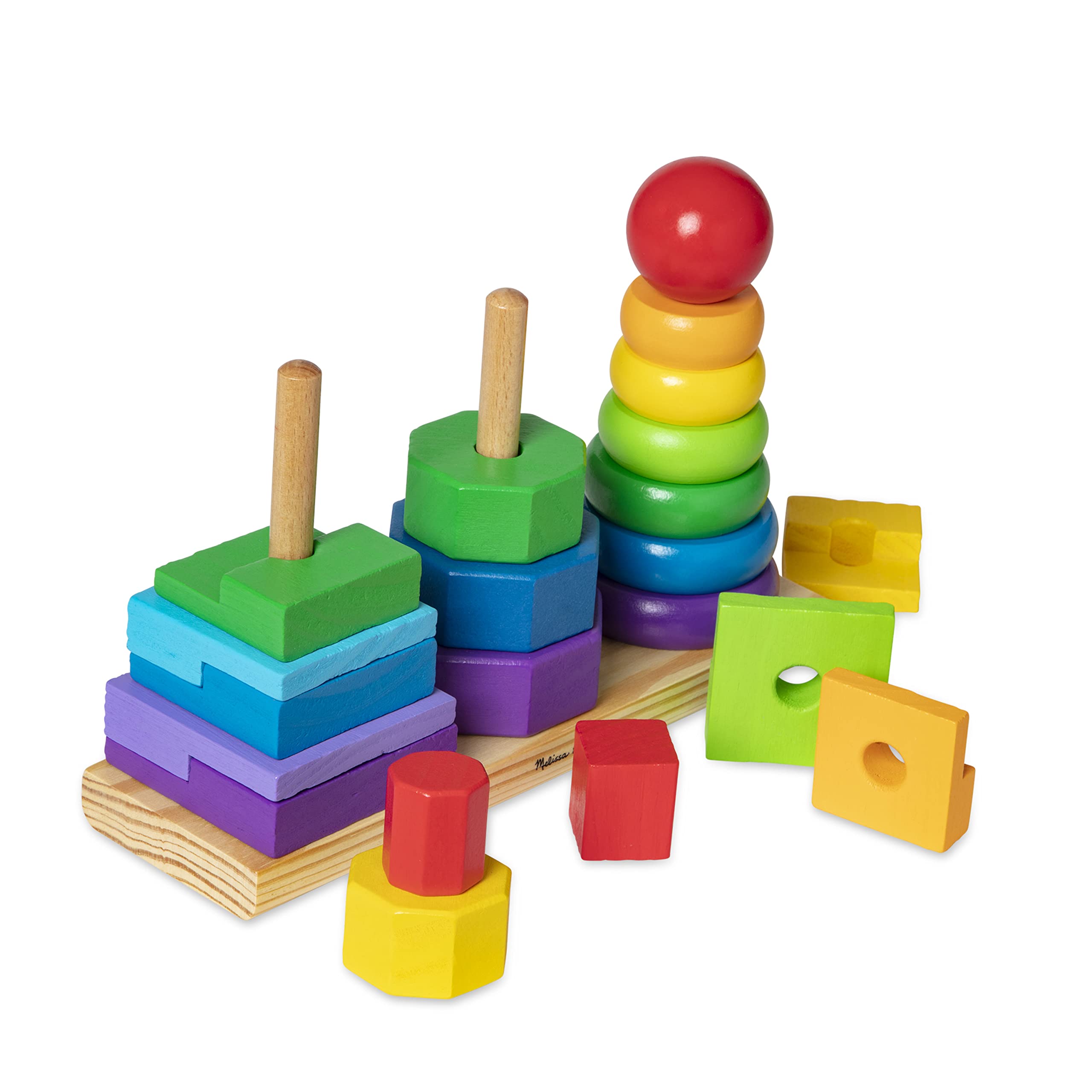 Foto 5 pulgar | Juguete Educativo De Madera Melissa & Doug, Apilador Geométrico - Venta Internacional.
