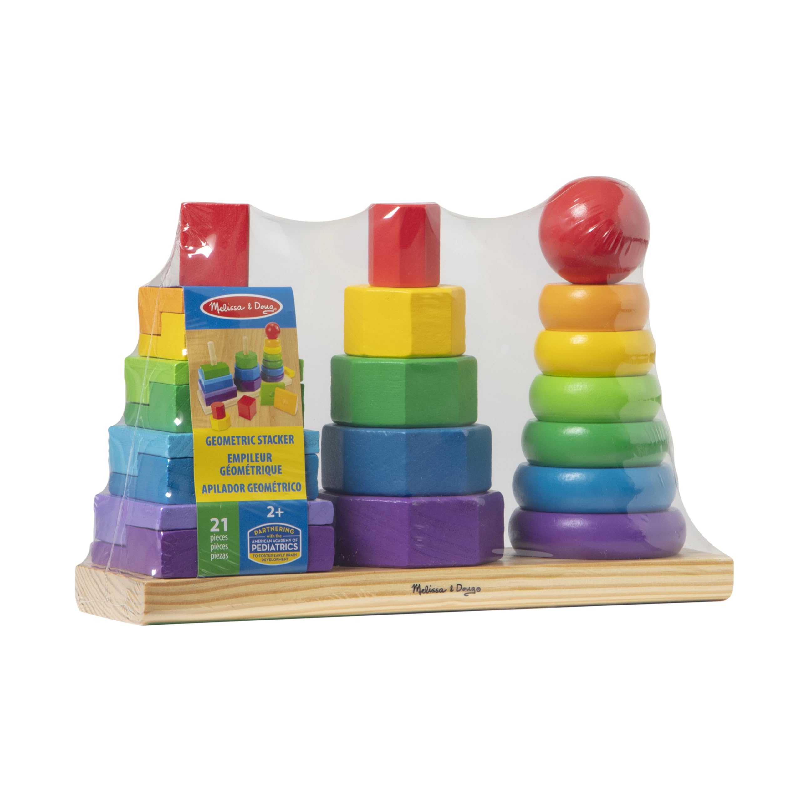 Foto 7 pulgar | Juguete Educativo De Madera Melissa & Doug, Apilador Geométrico - Venta Internacional.