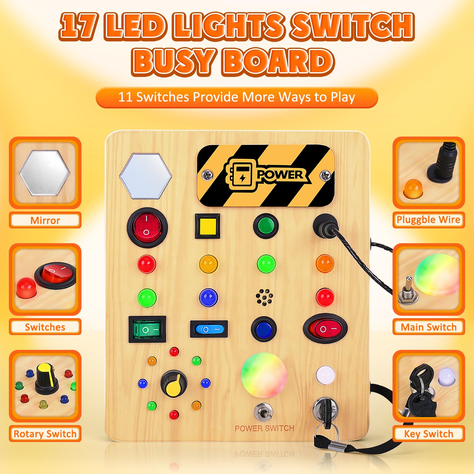 Foto 3 pulgar | Juguete Sensorial Busy Board Tintecusa Con Luz Led Para Niños Pequeños - Venta Internacional.