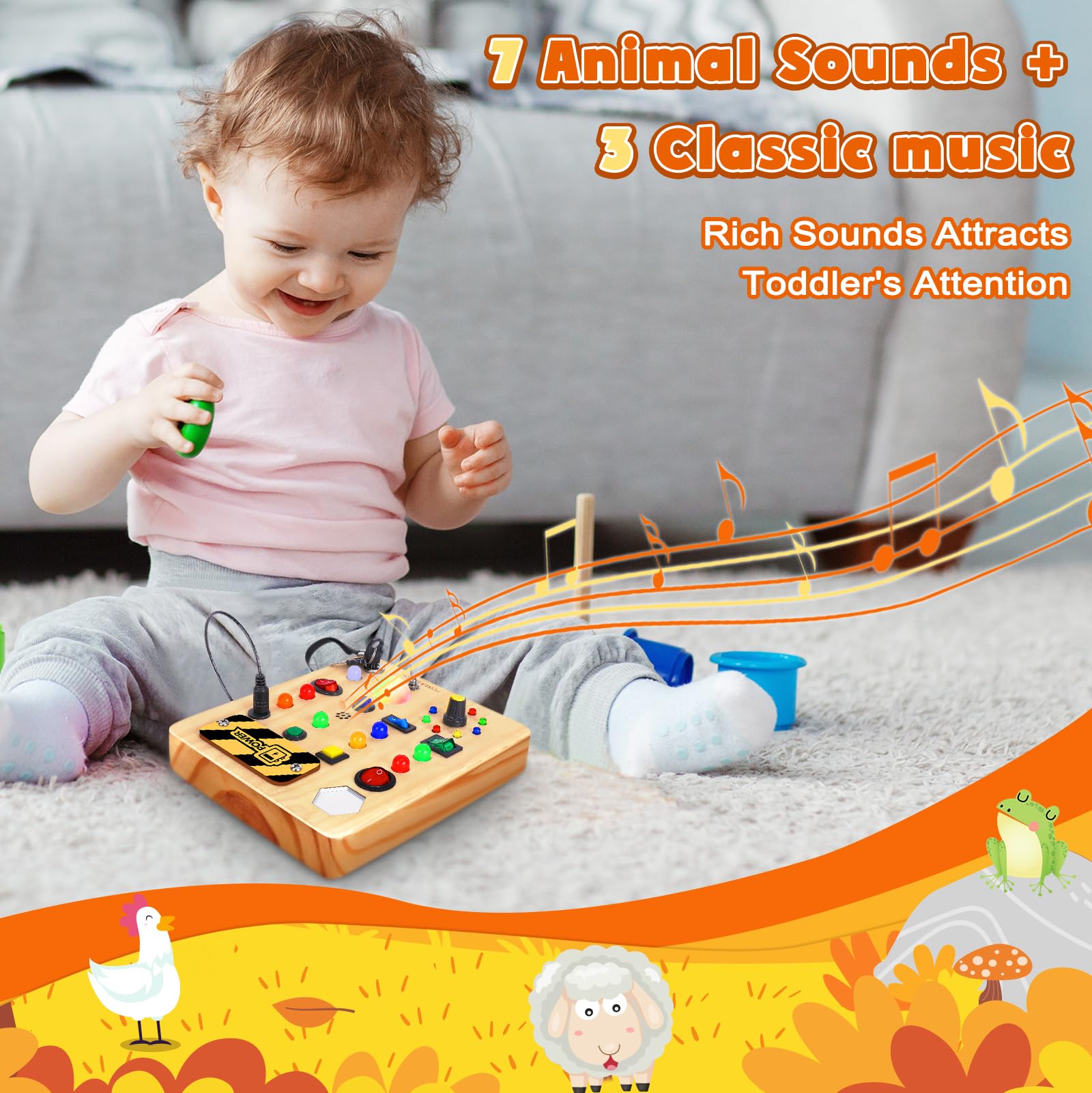 Foto 5 pulgar | Juguete Sensorial Busy Board Tintecusa Con Luz Led Para Niños Pequeños - Venta Internacional.