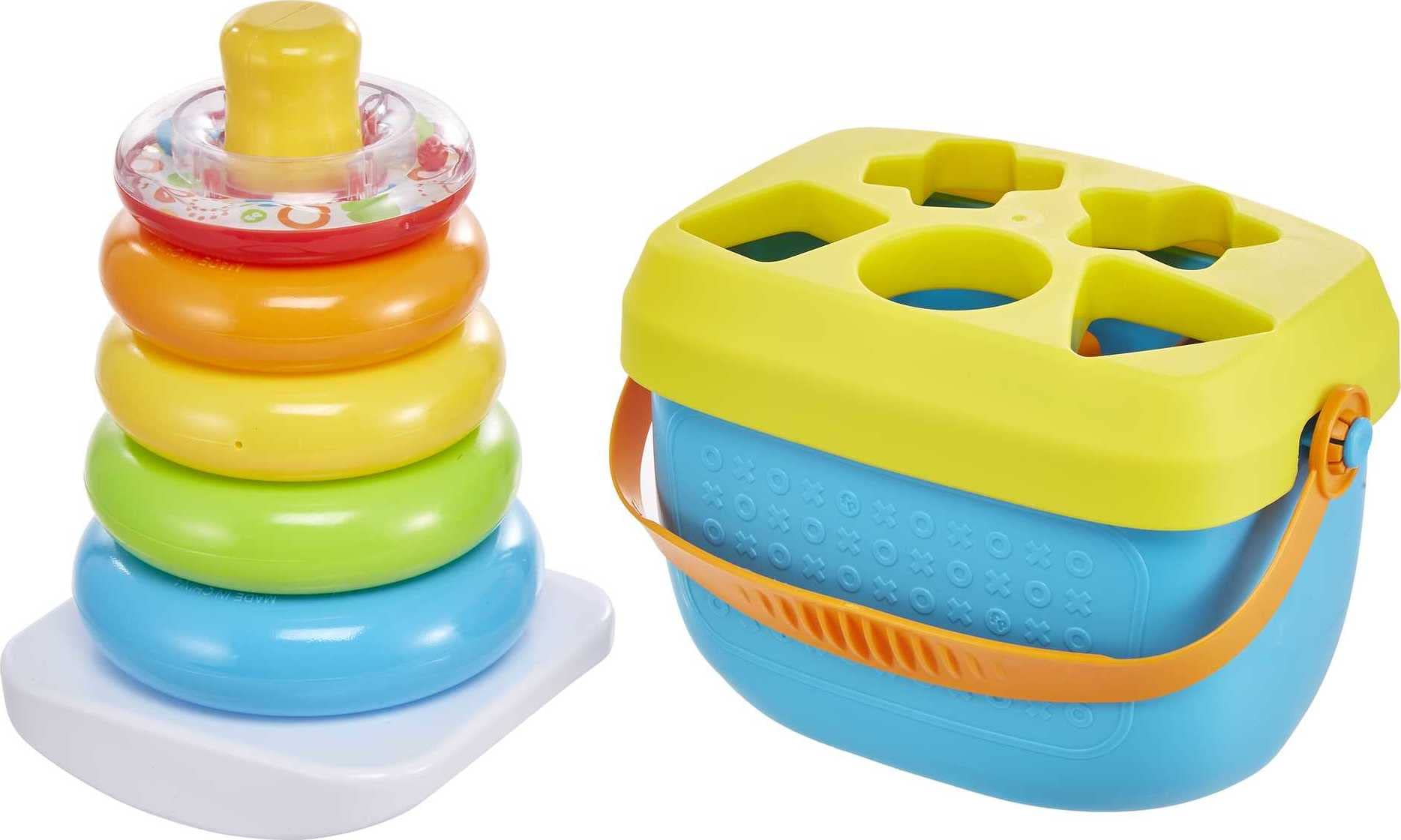 Set De Regalo Fisher-price Con Los Primeros Bloques Del Bebé Y Rock-a-stack - Venta Internacional.