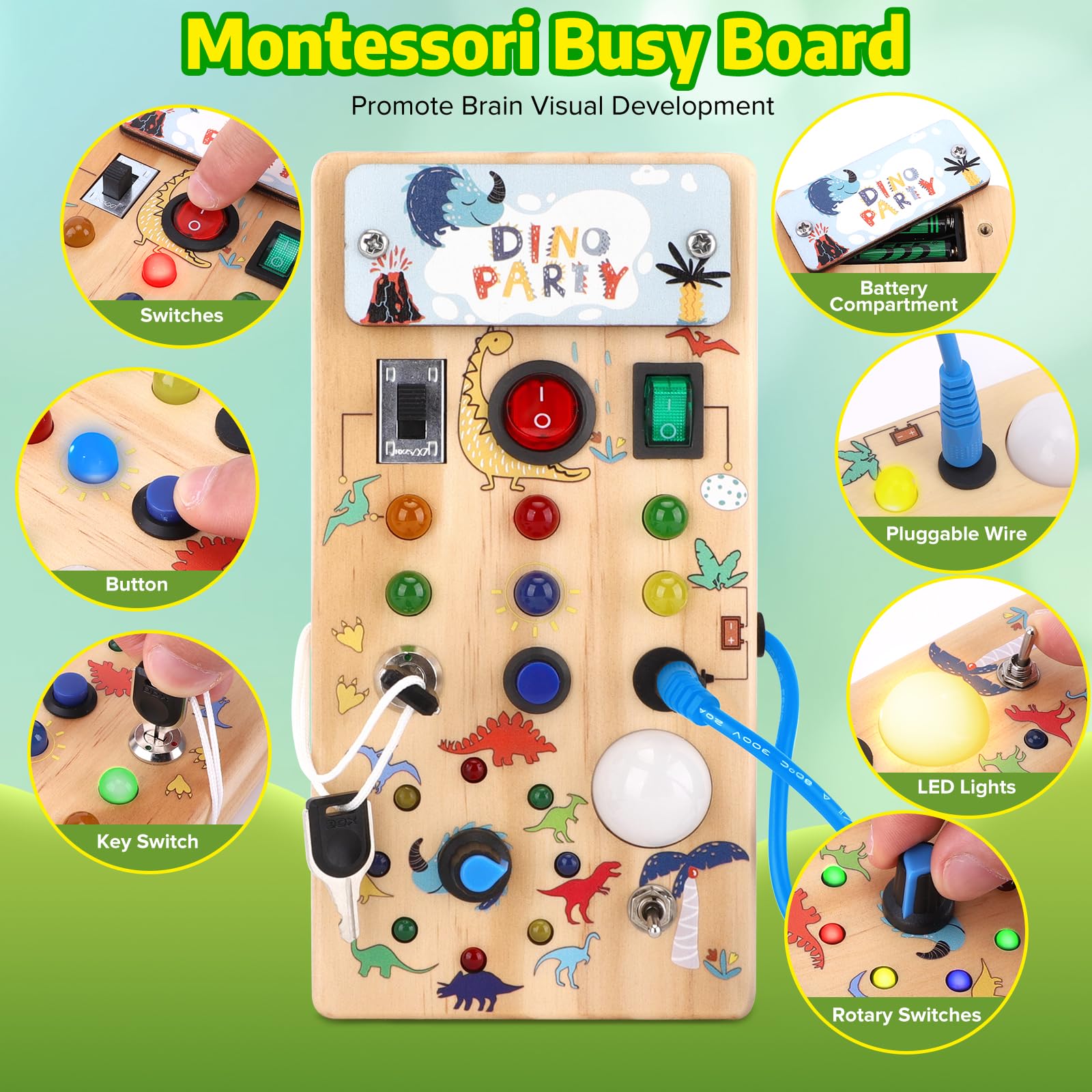 Foto 3 pulgar | Montessori Busy Board Wakeinsa Para Niños De 1 A 3 Años Con Luces Led - Venta Internacional.